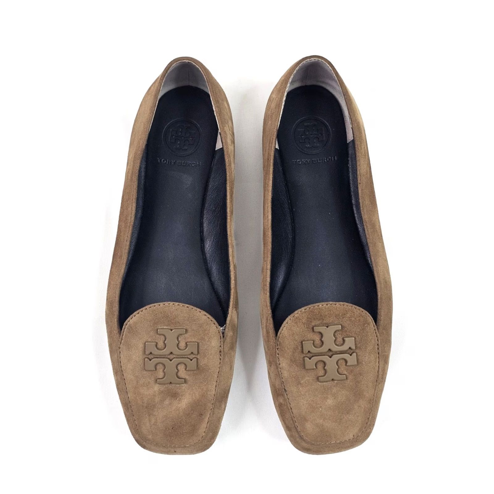 Tory Burch Tory Burch Ballet Womens Brown Suede Leather Slip Flat Women Slide Loafer Logo Size US 7 / IT 37 - 3 Thumbnail