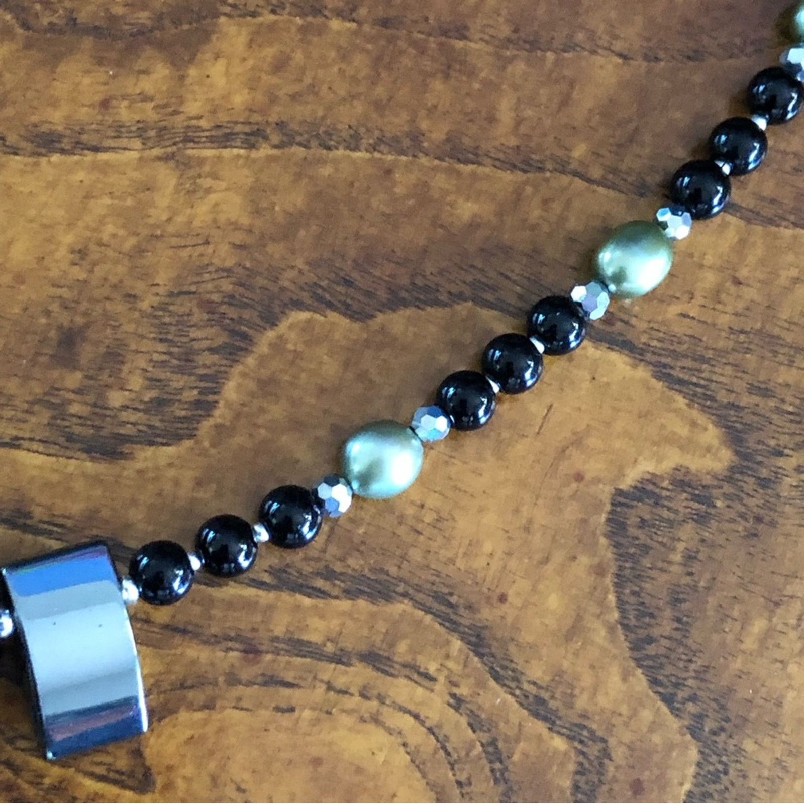 Handmade Handcrafted repurpose sage freshwater Pearl necklace Size ONE SIZE - 11 Thumbnail