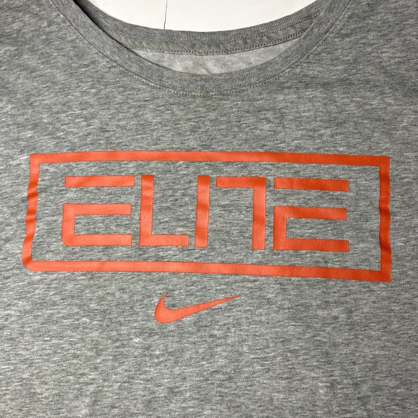 Nike VINTAGE Nike Elite Dri-Fit T-Shirt Tee Men’s Gray Orange Short Sleeve XXL TTG EEG Size US XXL / EU 58 / 5 - 2 Thumbnail