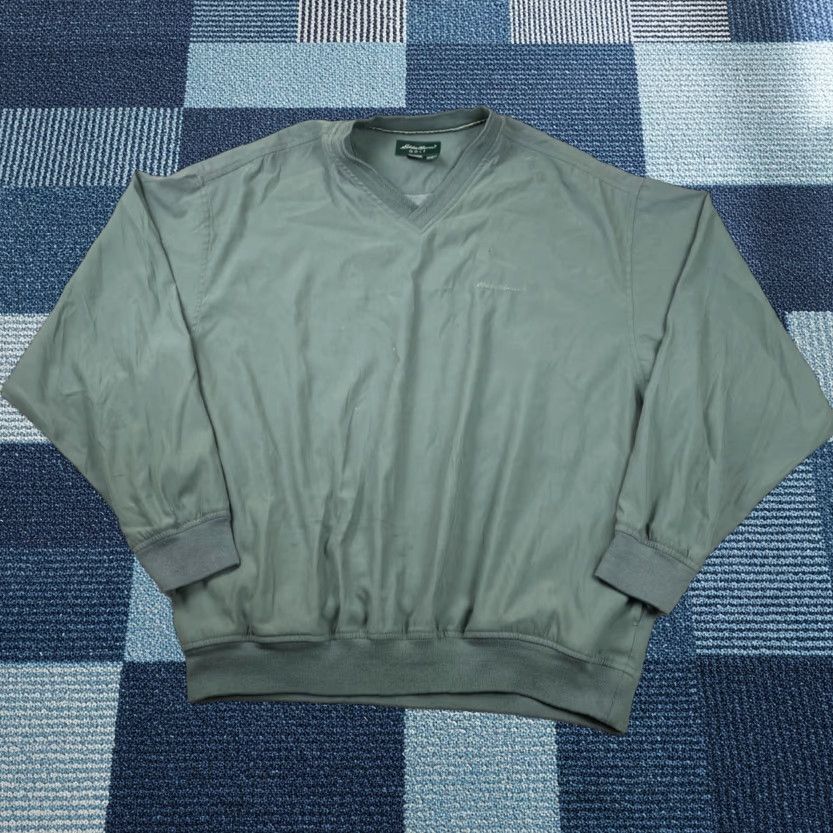 Eddie Bauer VINTAGE Eddie Bauer Golf Windbreaker Jacket Mens Large Green V Neck Pullover 90s Size US L / EU 52-54 / 3 - 1 Thumbnail