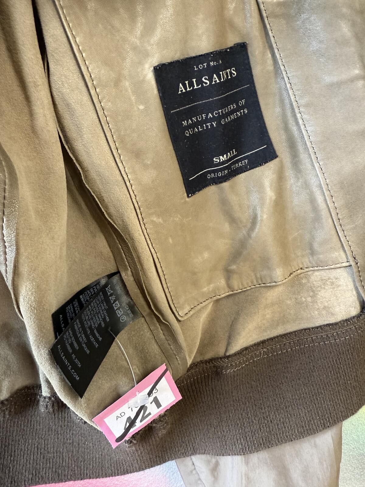Other All saints men’s vintage brown leather jacket size small Size US S / EU 44-46 / 1 - 2 Thumbnail