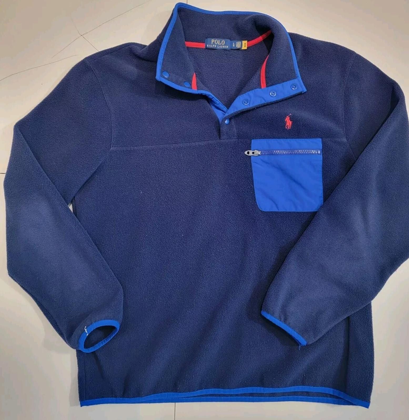 Polo Ralph Lauren Polo Ralph Lauren Fleece Navy Zip Chest Pocket Jacket Large Size US L / EU 52-54 / 3 - 1 Thumbnail