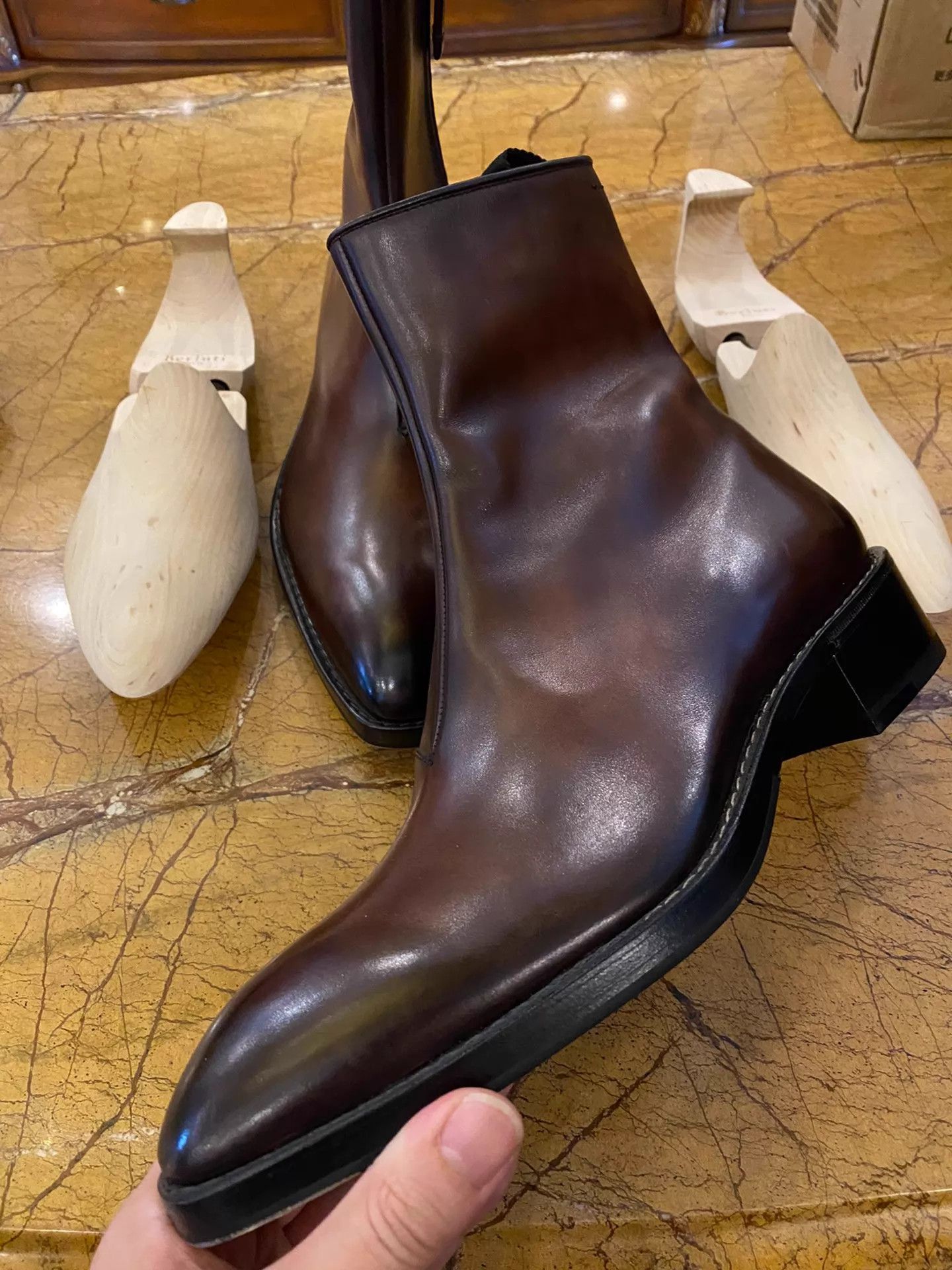Berluti BERLUTI Leather Chelsea Boot Hand-Dyed New US 7.5 w/ Shoe Size US 7.5 / EU 40-41 - 2 Thumbnail
