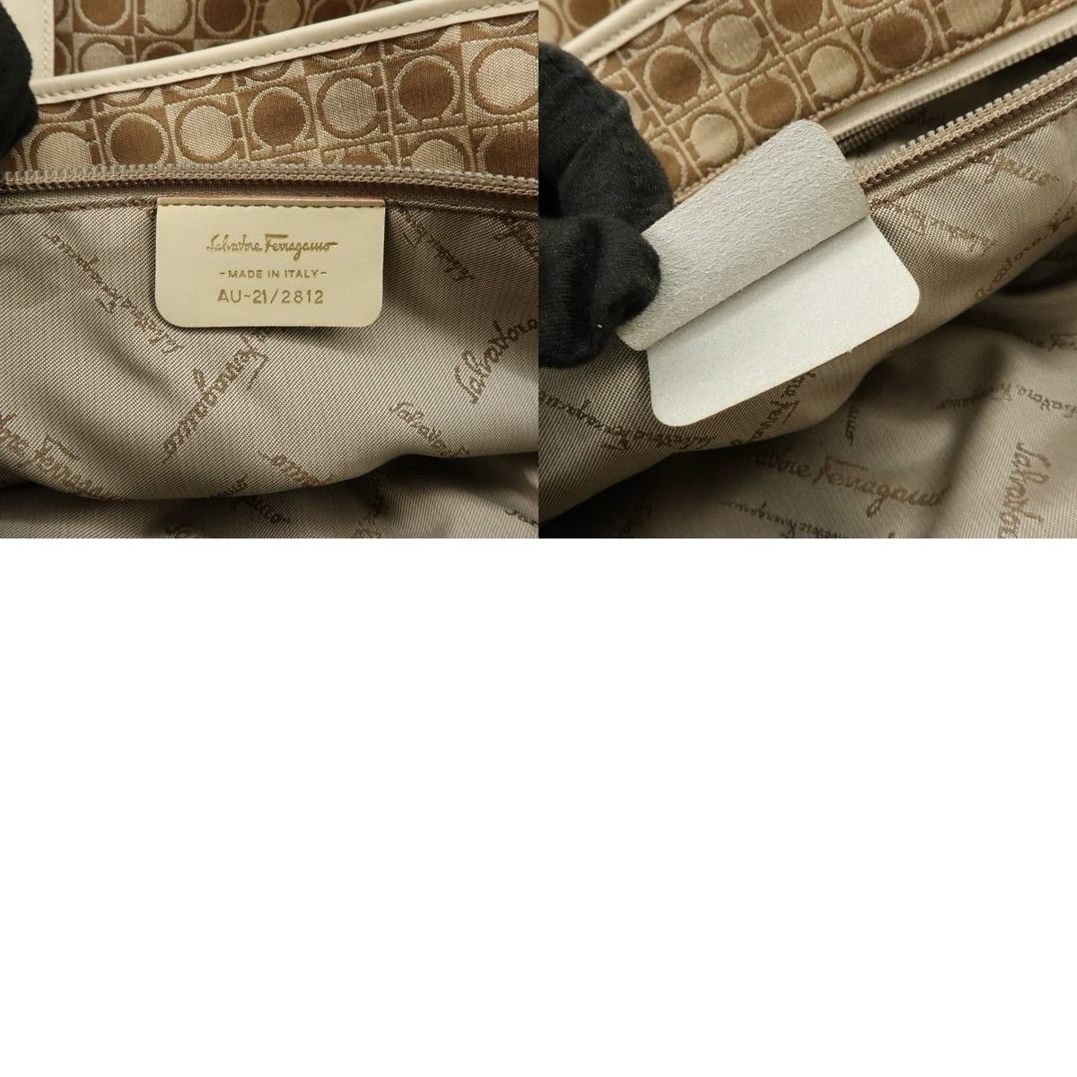 Salvatore Ferragamo Ferragamo Gancini Canvas & Leather Tote Tan Size ONE SIZE - 8 Thumbnail
