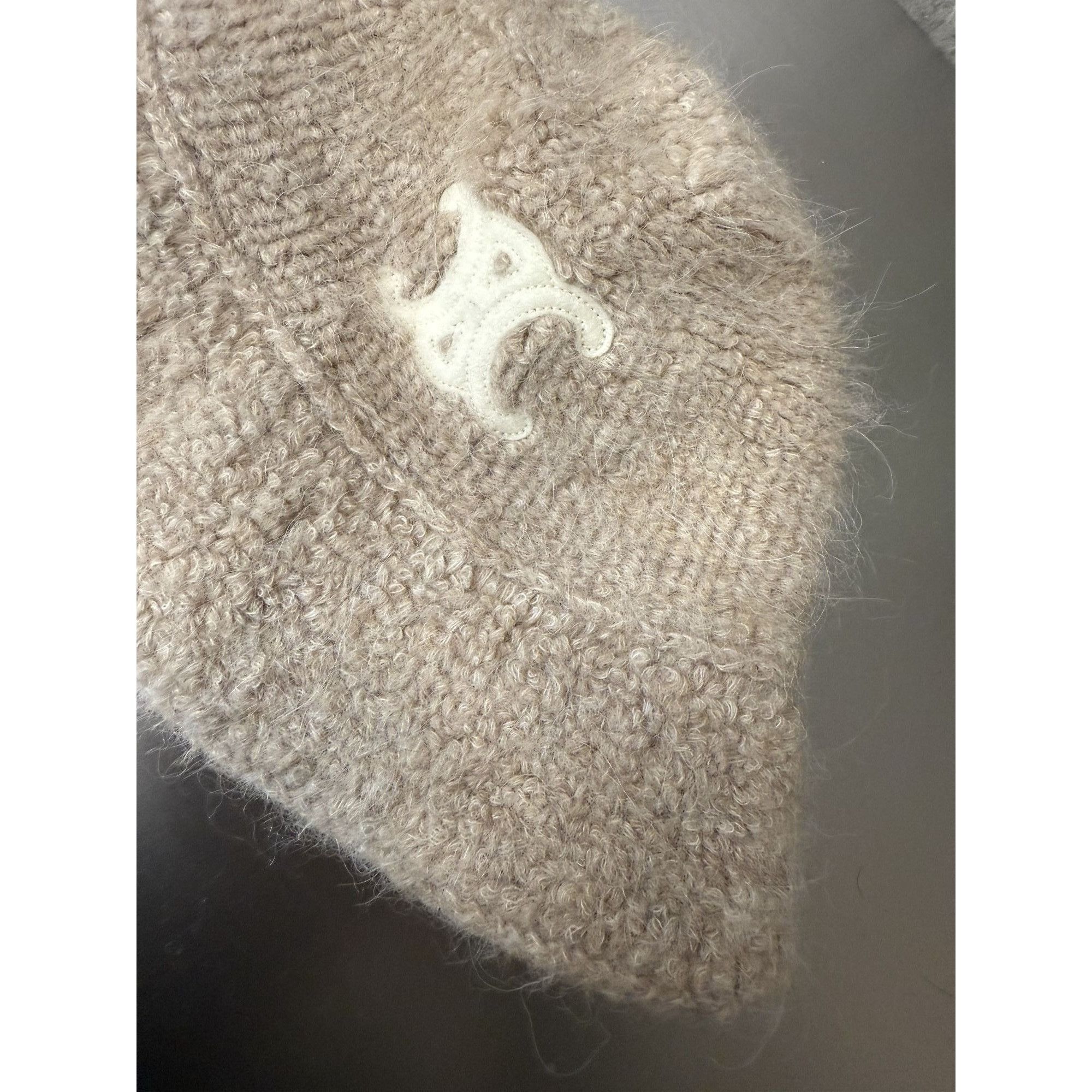 Celine Celine Beige Wool & Alpaca Blend Bucket Hat With Embroidered Size ONE SIZE - 3 Thumbnail