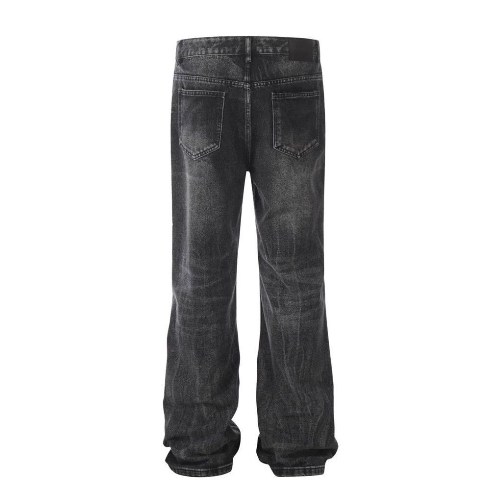 Vintage Men's trendy tie-dye loose casual distressed washed jeans Size US 32 / EU 48 - 2 Thumbnail