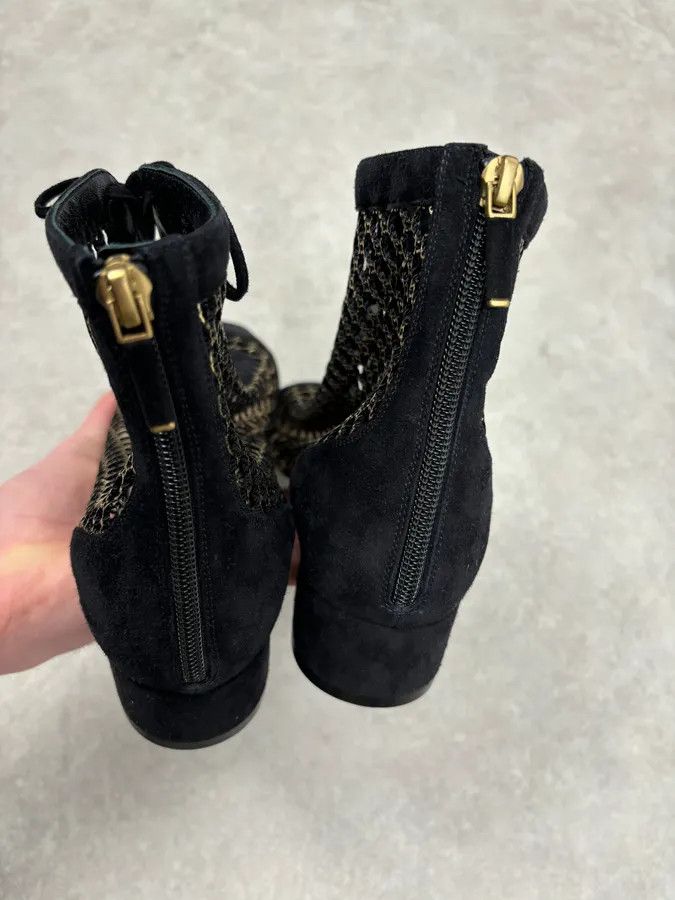 Dior 2000s Christian Dior Naughtily Black Spike Aglet Lace-Up Ankle Boots Size US 8 / IT 38 - 16 Thumbnail