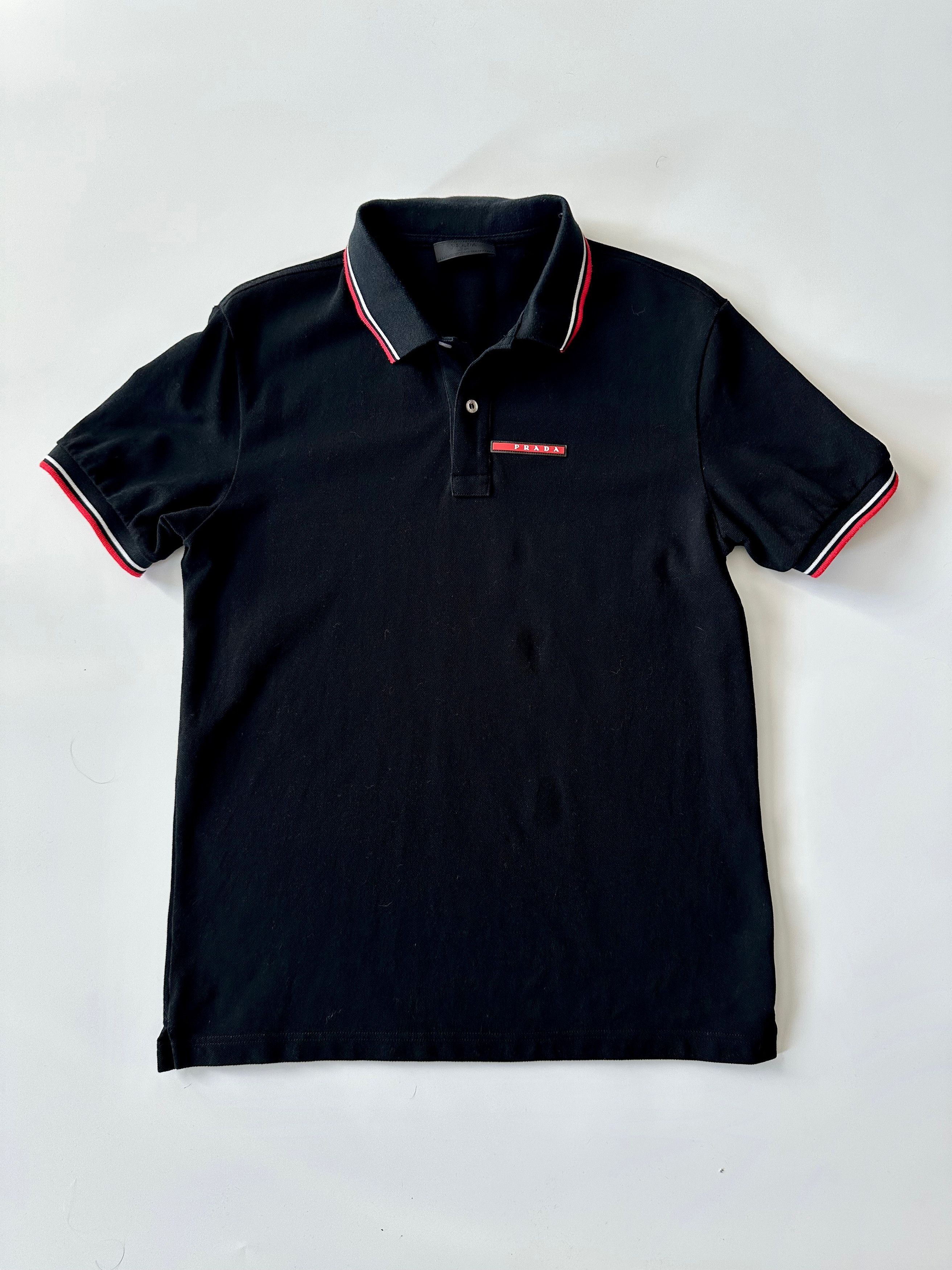 Prada Prada Sport Knit Black Short Sleeve Zip Polo Shirt xLarge