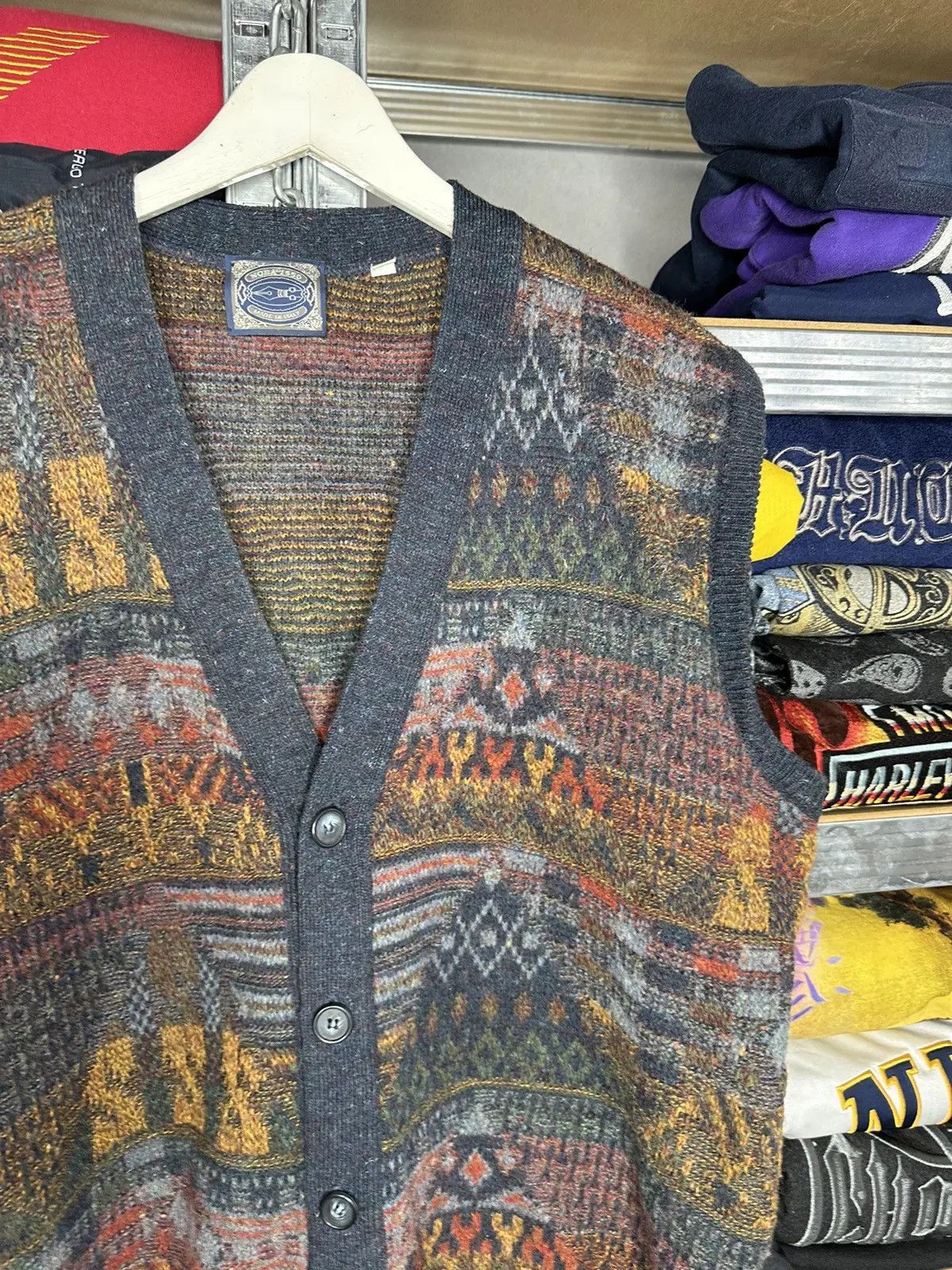 Vintage Vintage Old Money Cardigan Sweater Vest Gallery Art Knit Y2K Size US M / EU 48-50 / 2 - 4 Thumbnail