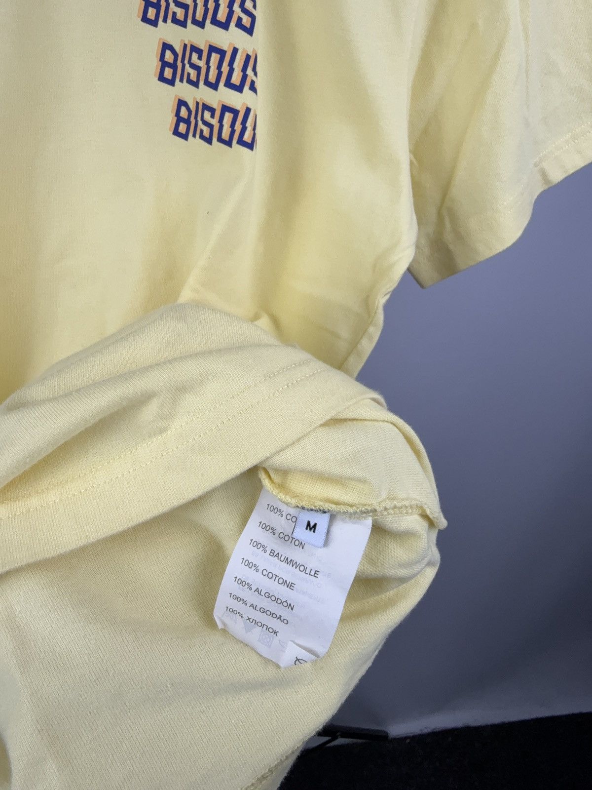 Japanese Brand Bisous France 00s Skateboards Sk8 Yellow Graphic Logo Tee Size US M / EU 48-50 / 2 - 7 Thumbnail