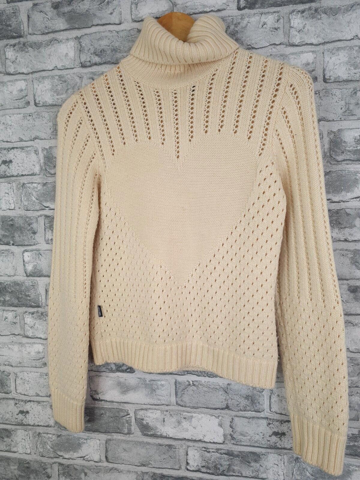 image of Moschino Jeans Jumper Fit Size 6 8 Vintage Heart Design in Cream, Women's