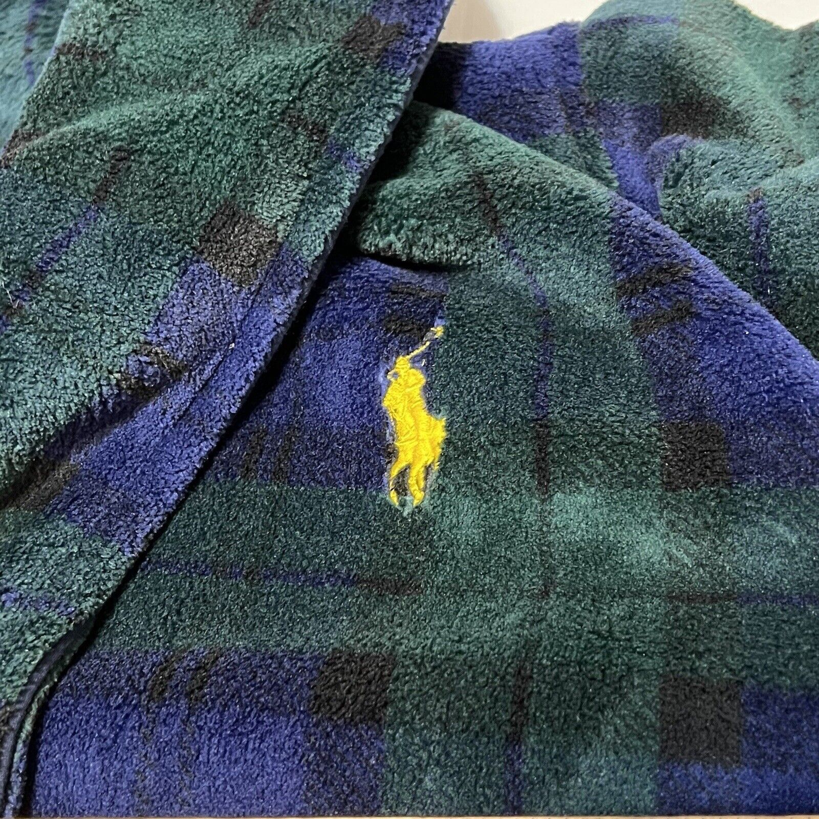Polo Ralph Lauren Polo Ralph Lauren Robe Men S/M Plaid Green Tartan Flannel Size ONE SIZE - 2 Thumbnail