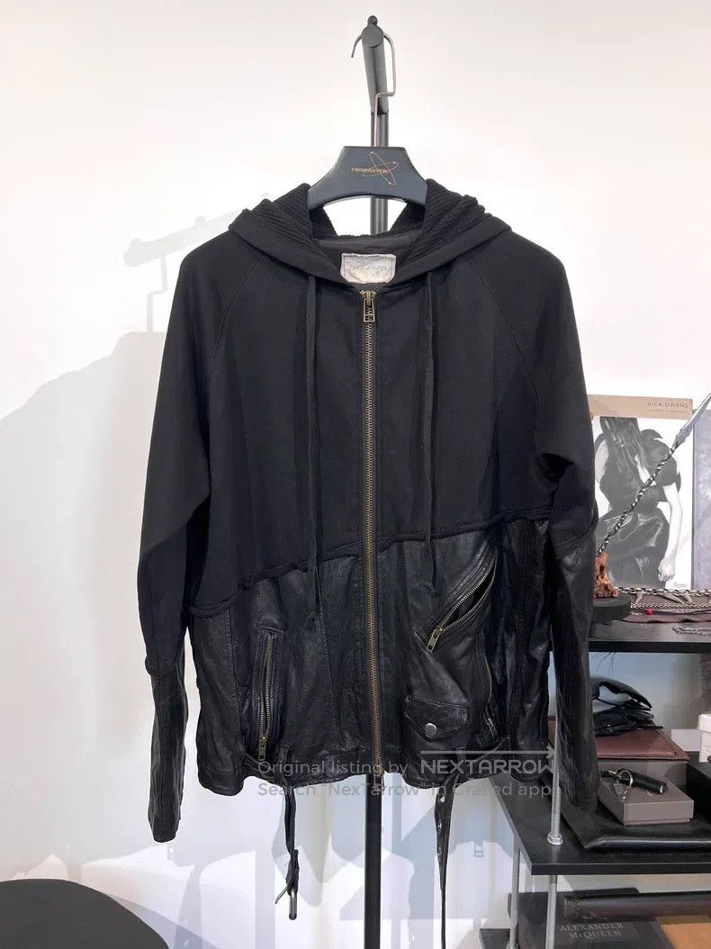 Greg Lauren Greg Lauren Cowhide Patchwork Hooded Sweatshirt Jacket Size US XL / EU 56 / 4 - 2 Thumbnail
