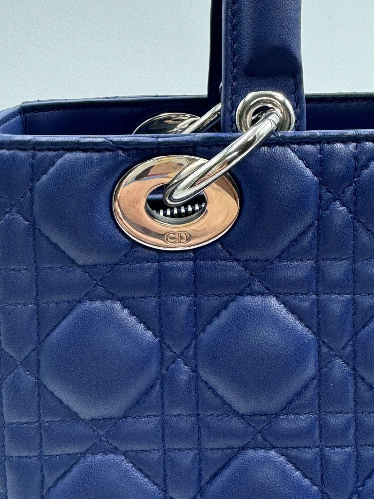 Christian Dior Monsieur Lady Dior medium size handbag blue Size ONE SIZE - 4 Thumbnail