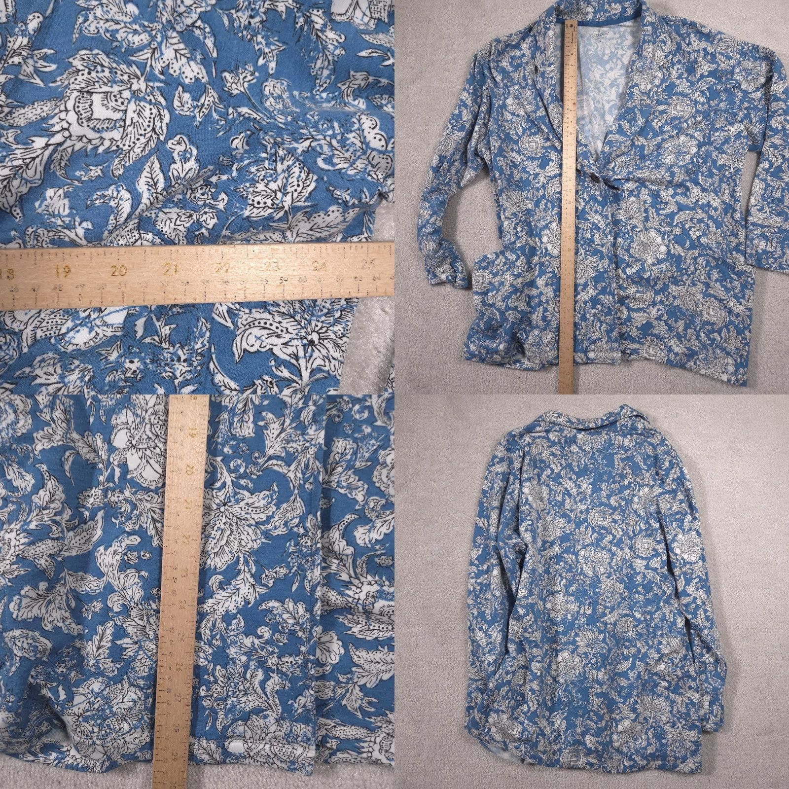 Vintage Cuddl Duds Fleecewear Shacket Womens Plus Size 1X Warm Cardigan Soft 1 Button - Floral Size XL / US 12-14 / IT 48-50 - 8 Thumbnail