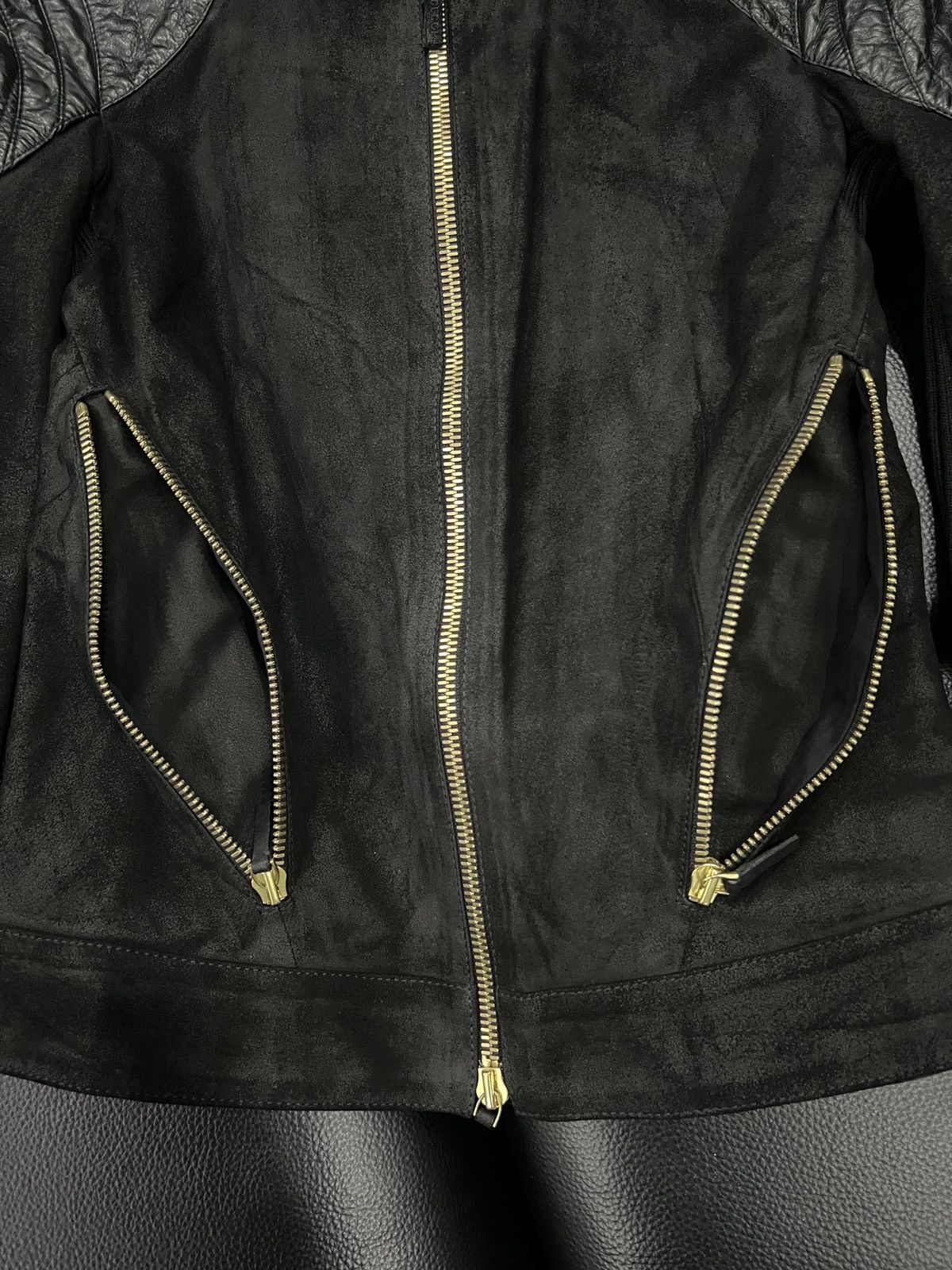 Gucci Gucci by Tom Ford 2000s Paneled Leather Biker Jacket Size US S / EU 44-46 / 1 - 5 Thumbnail