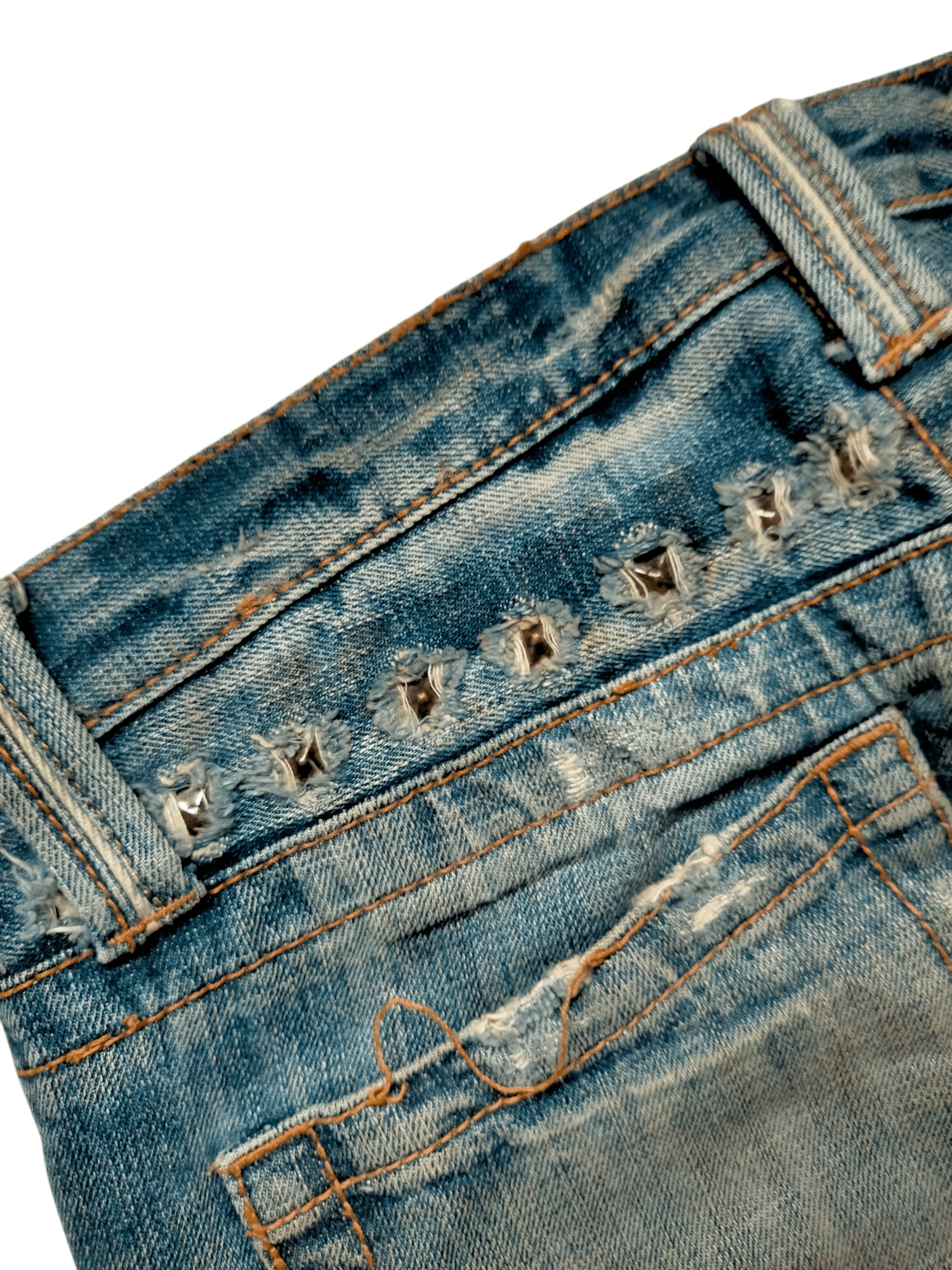 If Six Was Nine × Japanese Brand Ozz First Pin Ball Japan Stude Punk Style Denim Pants Size US 32 / EU 48 - 18 Thumbnail
