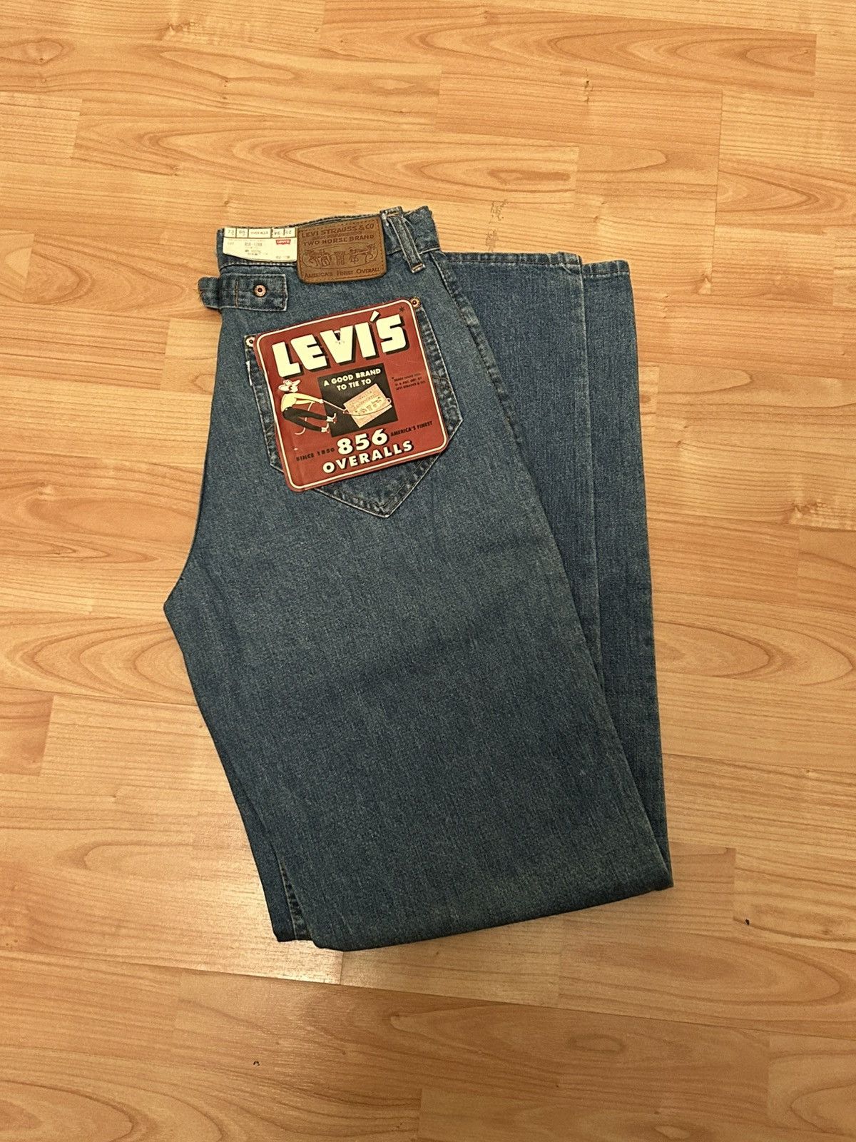 Japanese Brand Rare 1992 Levis 856 Overall Buckleback White Tab Size US 29 - 1 Thumbnail