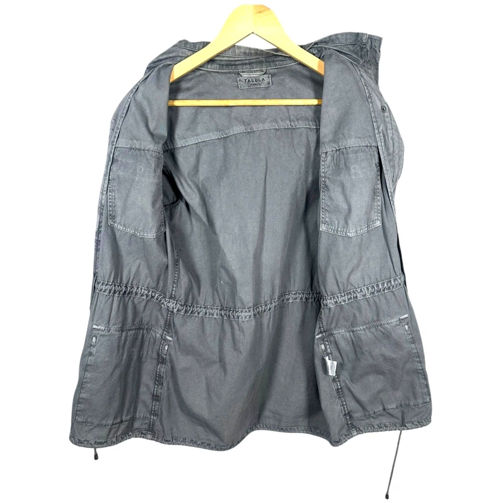 Vintage Talula Women Gray Utility Jacket Hood Drawstring Size Small Size S / US 4 / IT 40 - 4 Thumbnail