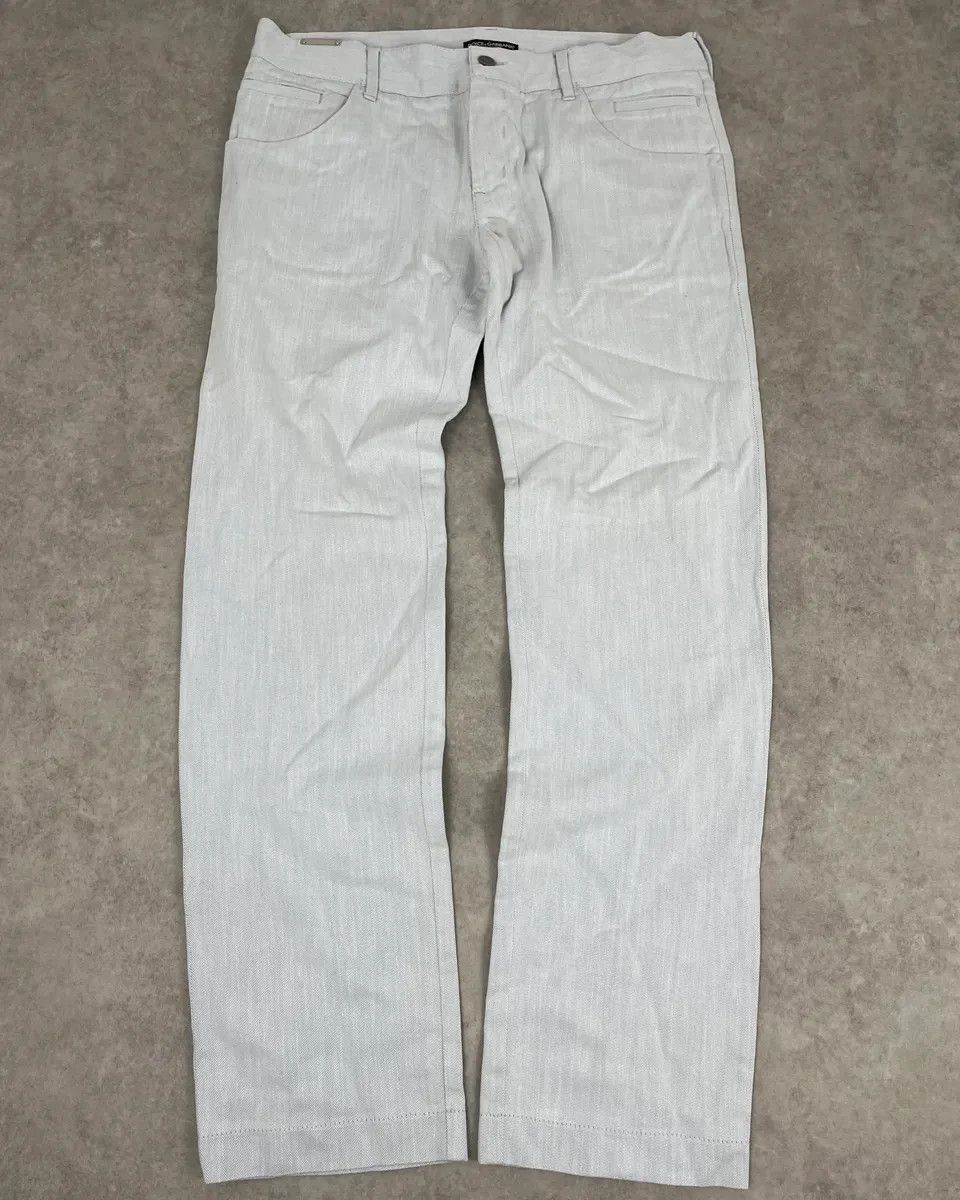 Dolce & Gabbana 2000s Dolce & Gabbana Washed White Denim Jeans Size US 34 / EU 50 - 4 Thumbnail