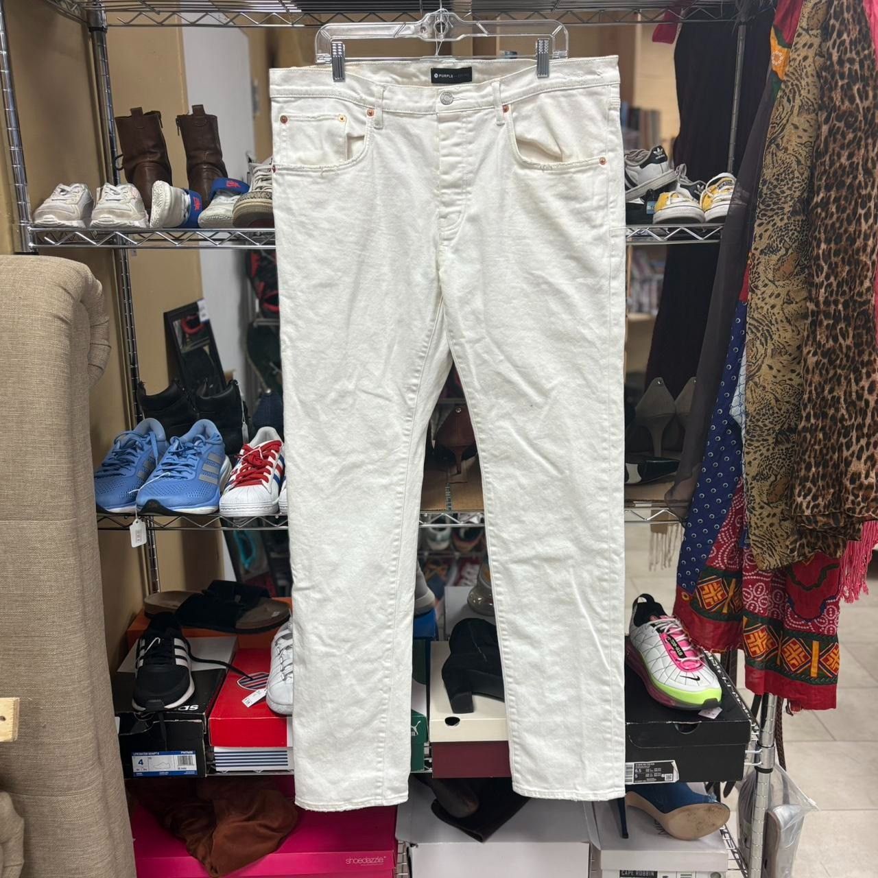 White slim fit low rise purple brand jeans tags size 38