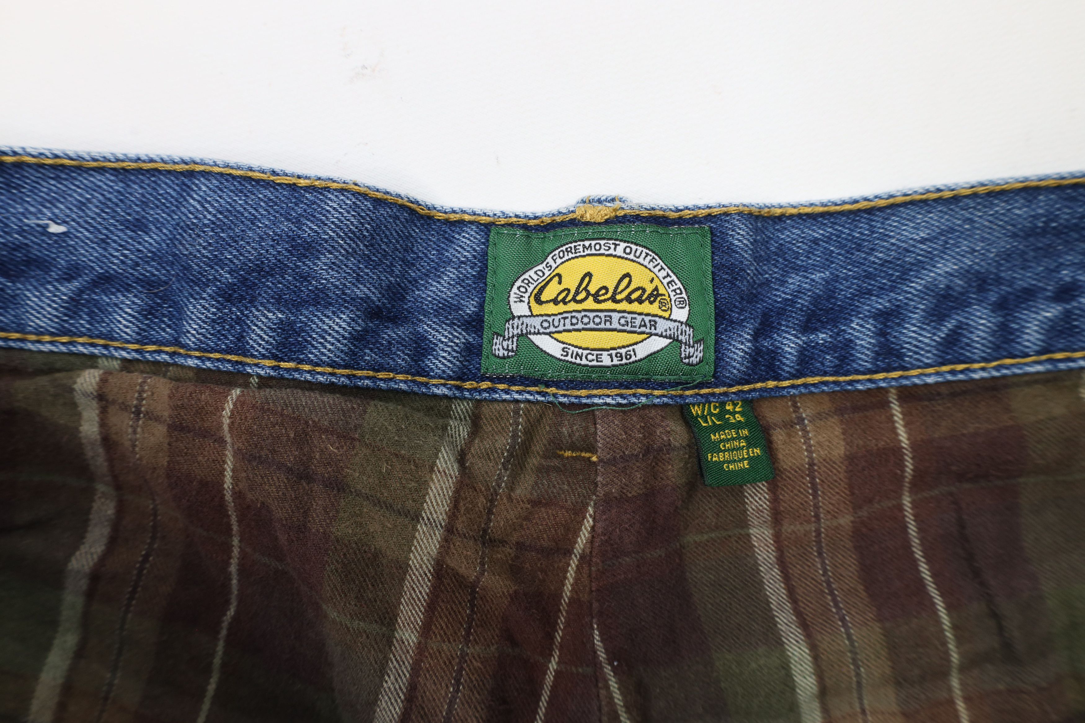 Cabelas × Vintage Vintage Cabelas Heavyweight Flannel Lined Denim Jeans Blue Size US 42 / EU 58 - 7 Thumbnail