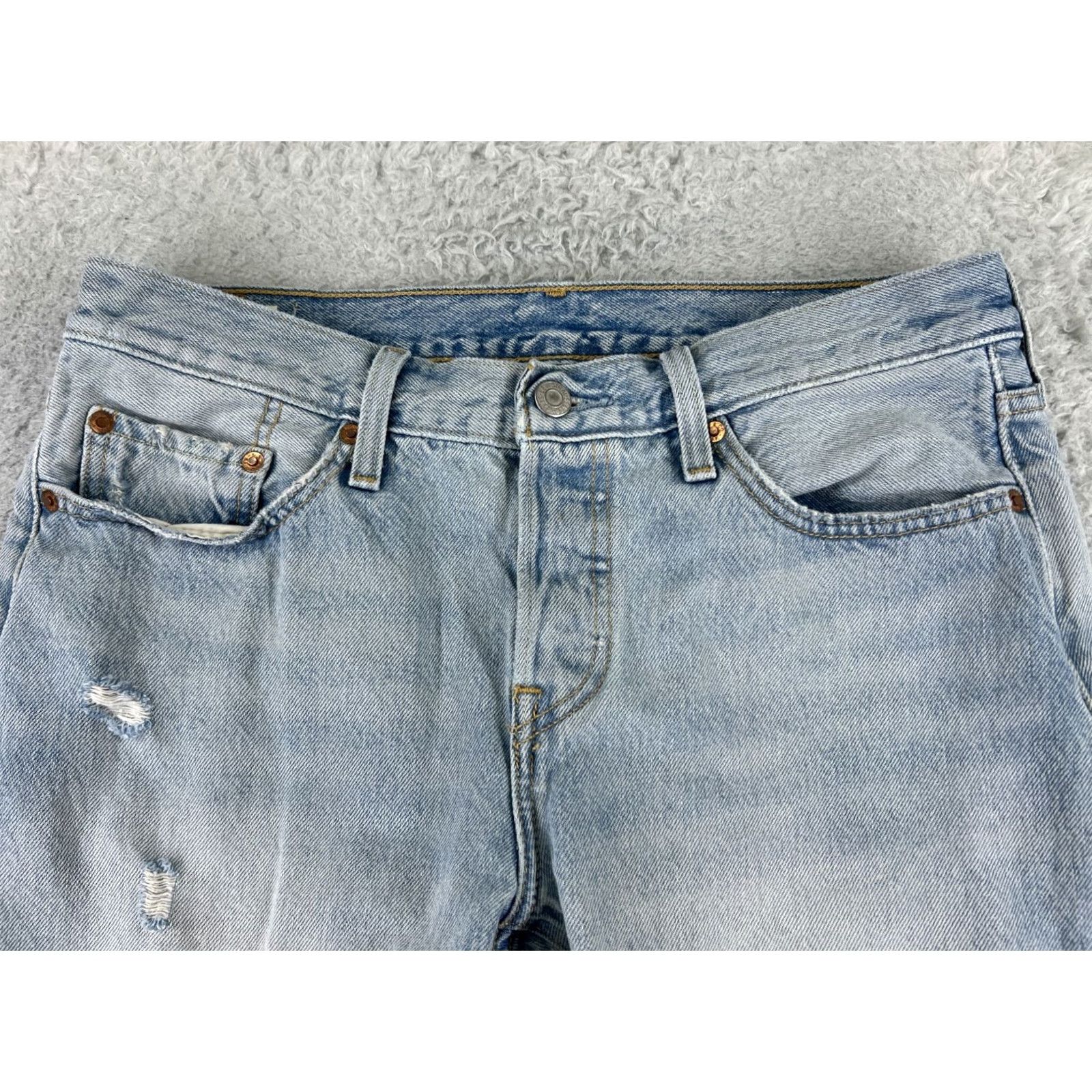 Levi's Levi's Jeans 501 XX Slim Denim Blue 29 Adult Regular Pants Tapered Ankle Zip Button Fly Cotton Blend Pocket 5-Pocket Vintage No Women Size 29" - 4 Thumbnail