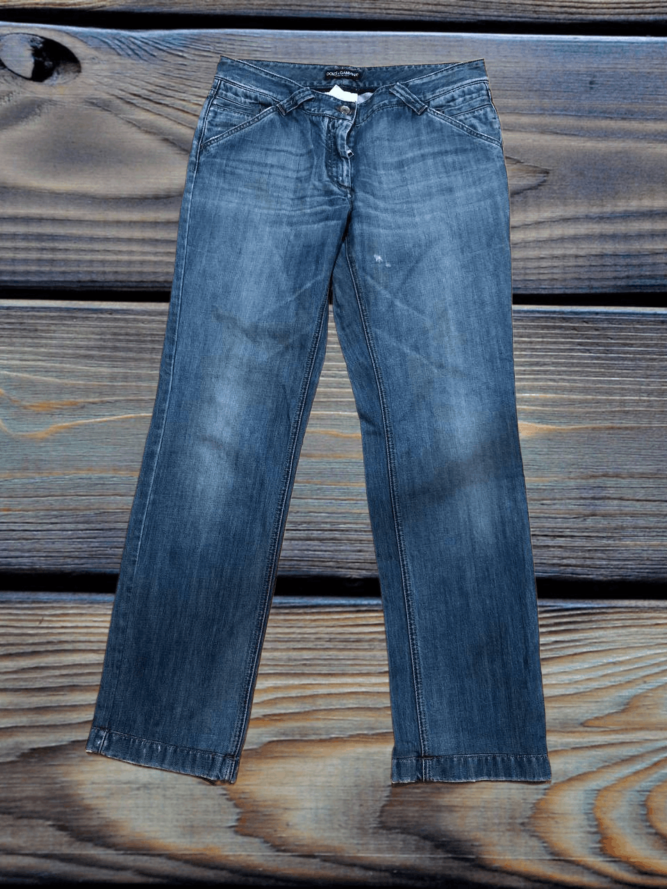 Dolce & Gabbana DOLCE & GABBANA Blue Cotton Straight Jeans Size 32" / US 10 / IT 46 - 1 Thumbnail
