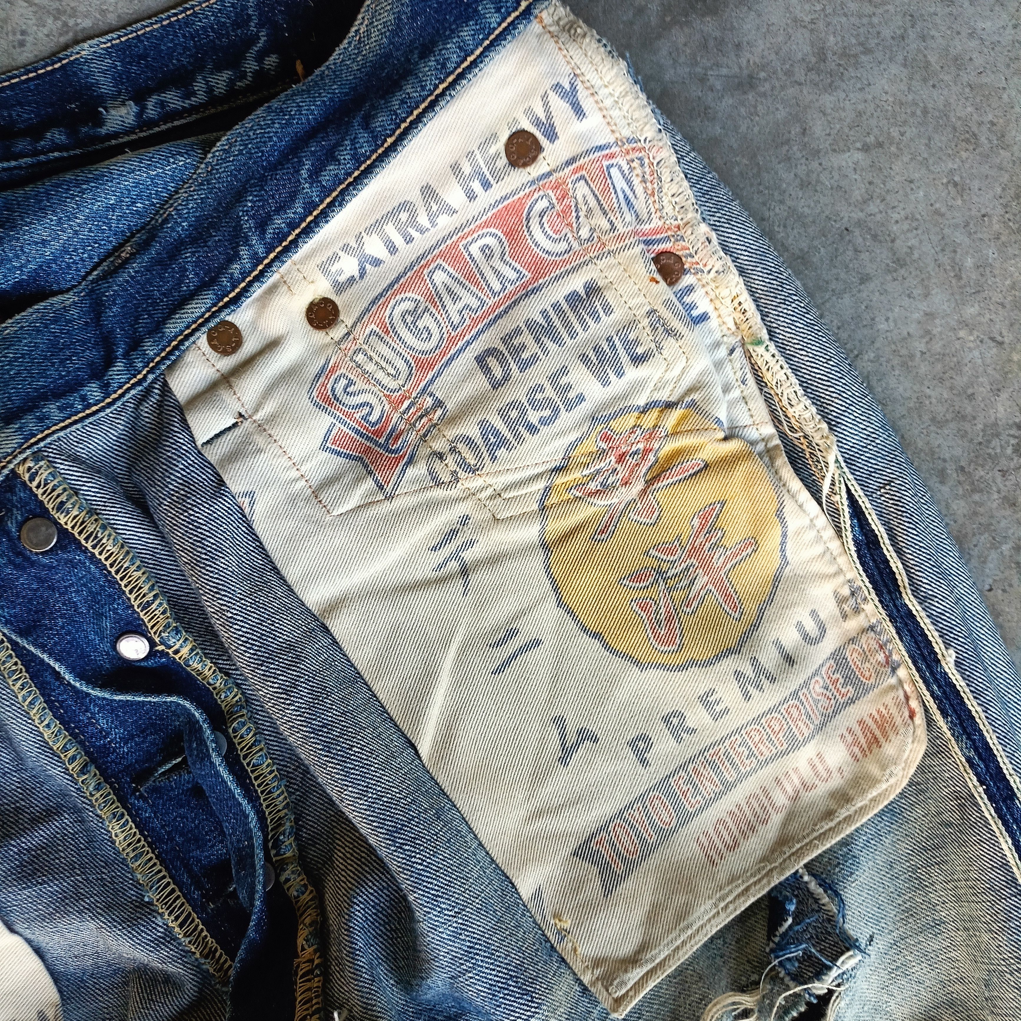 Japanese Brand Distressed Denim Sugar Cane Size US 32 / EU 48 - 19 Thumbnail