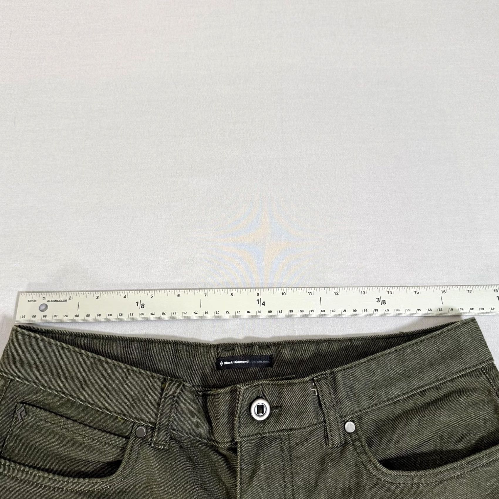 Black Diamond Black Diamond Jeans Men 33x34 Green Straight Fit Stretch Denim Pant Climb Regular Pocket Logo Size US 33 - 6 Thumbnail