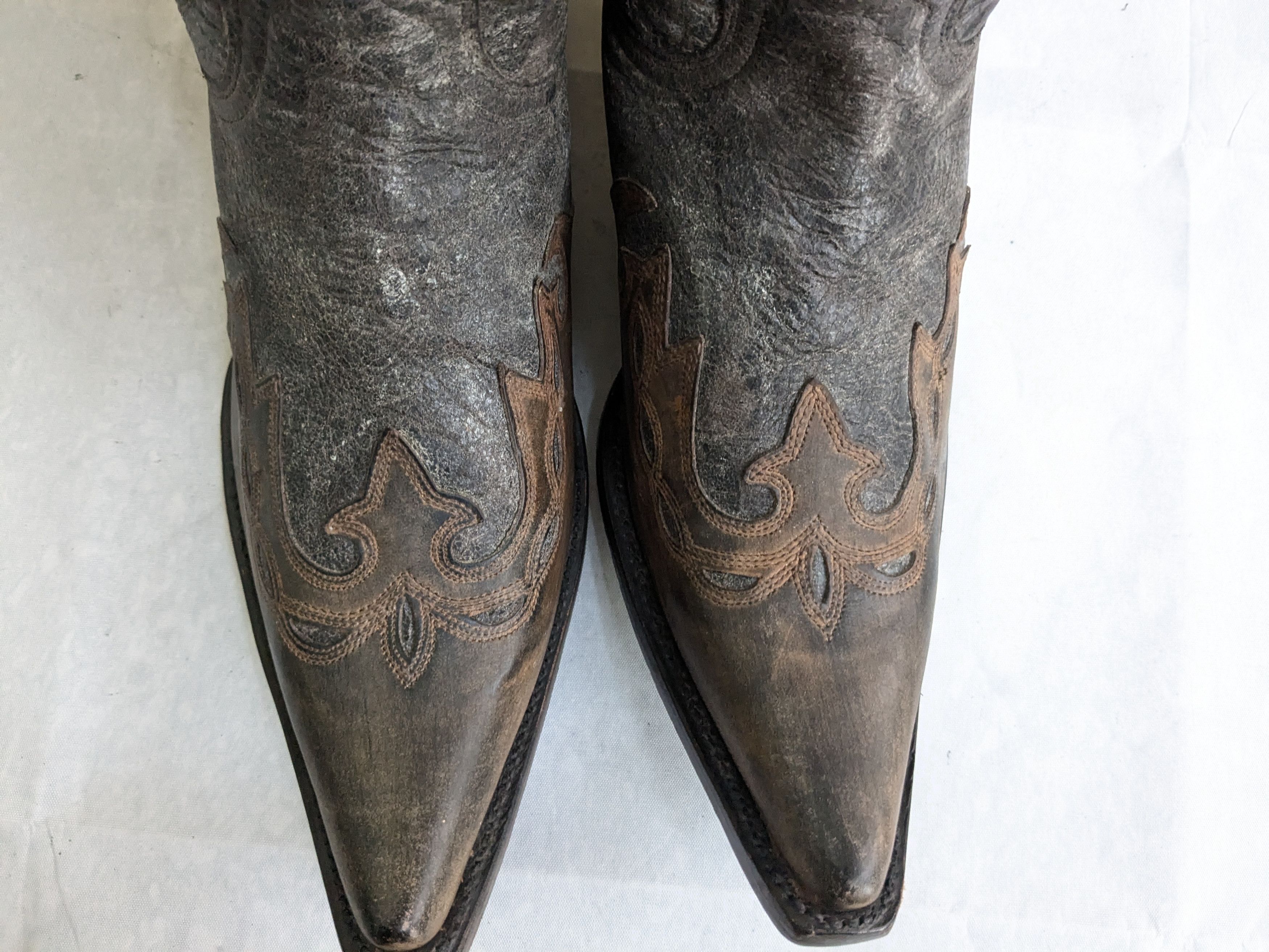 Stetson Stetson Cowboy Boots Brown Gray Eagle 10.5 Leather Size US 10.5 / EU 43-44 - 3 Thumbnail