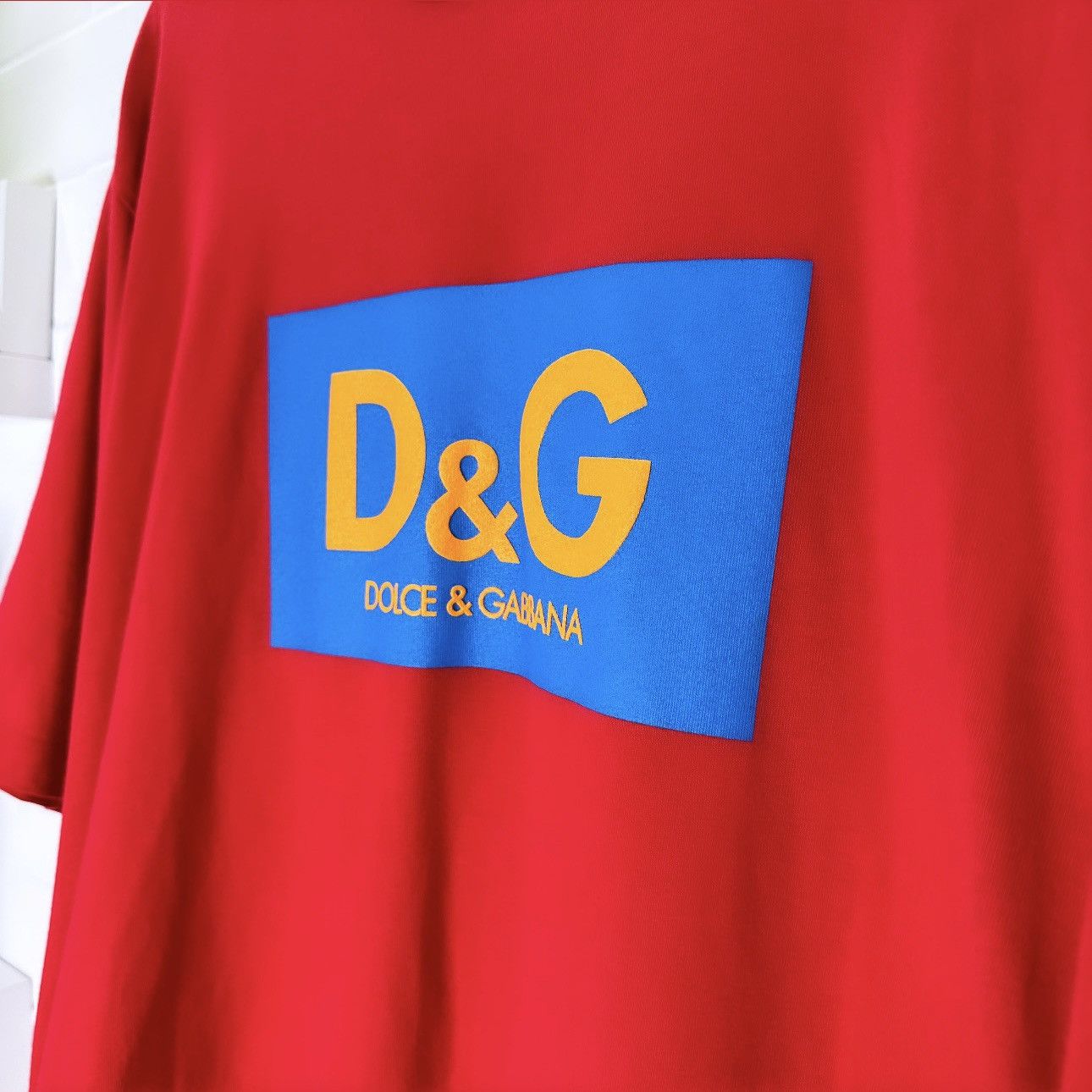 image of Dolce Gabbana Dg Classic Logo Graphic Tee in Red, Men's (Size 2XL)