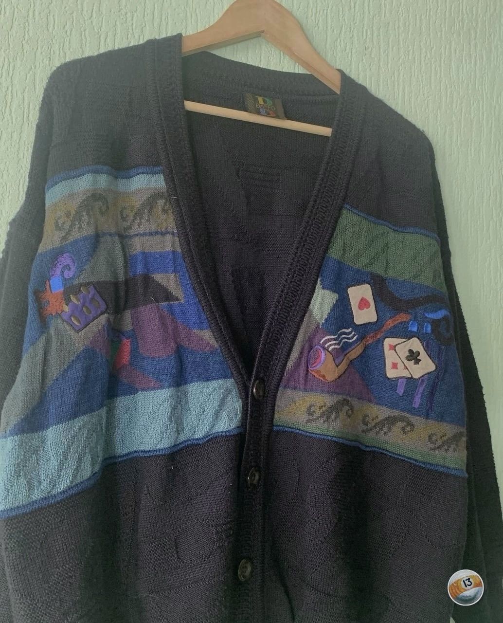 Vintage Vintage Italy “Baffo” Cardigan cards, casino Size US M / EU 48-50 / 2 - 2 Thumbnail