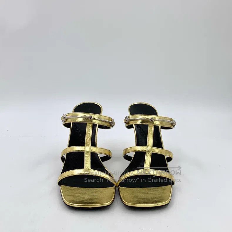 Gucci Gucci Golden horse buckle thin-heeled high-heeled slippers Size US 7.5 / IT 37.5 - 3 Thumbnail