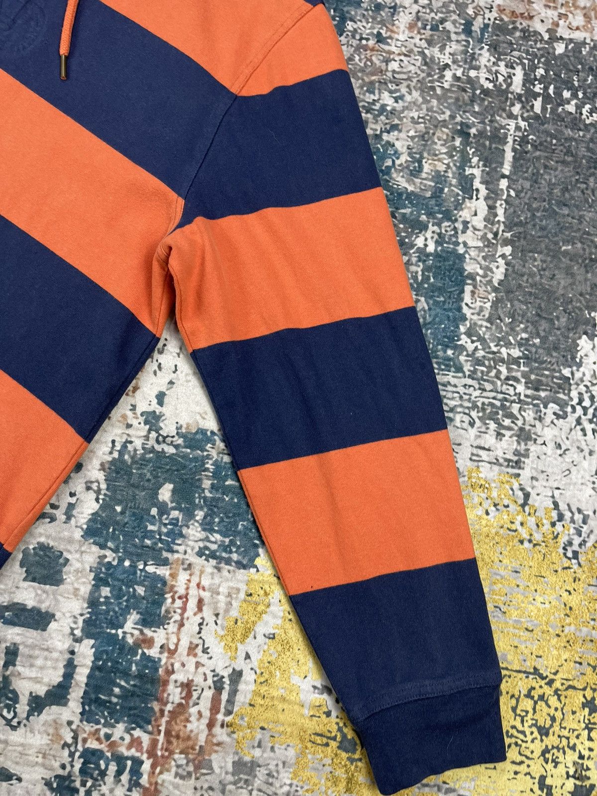 Brooks Brothers Brooks Brothers Stripe Orange Back Hit Hoodie Shirts Size US L / EU 52-54 / 3 - 7 Thumbnail