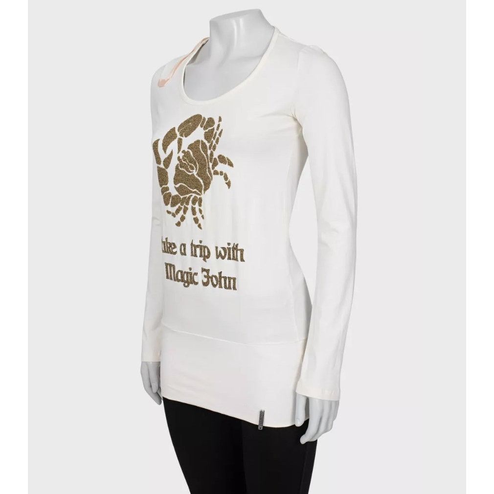 John Galliano Rare Galliano White Longsleeve Sweater Tunic - Size S Size S / US 4 / IT 40 - 2 Thumbnail