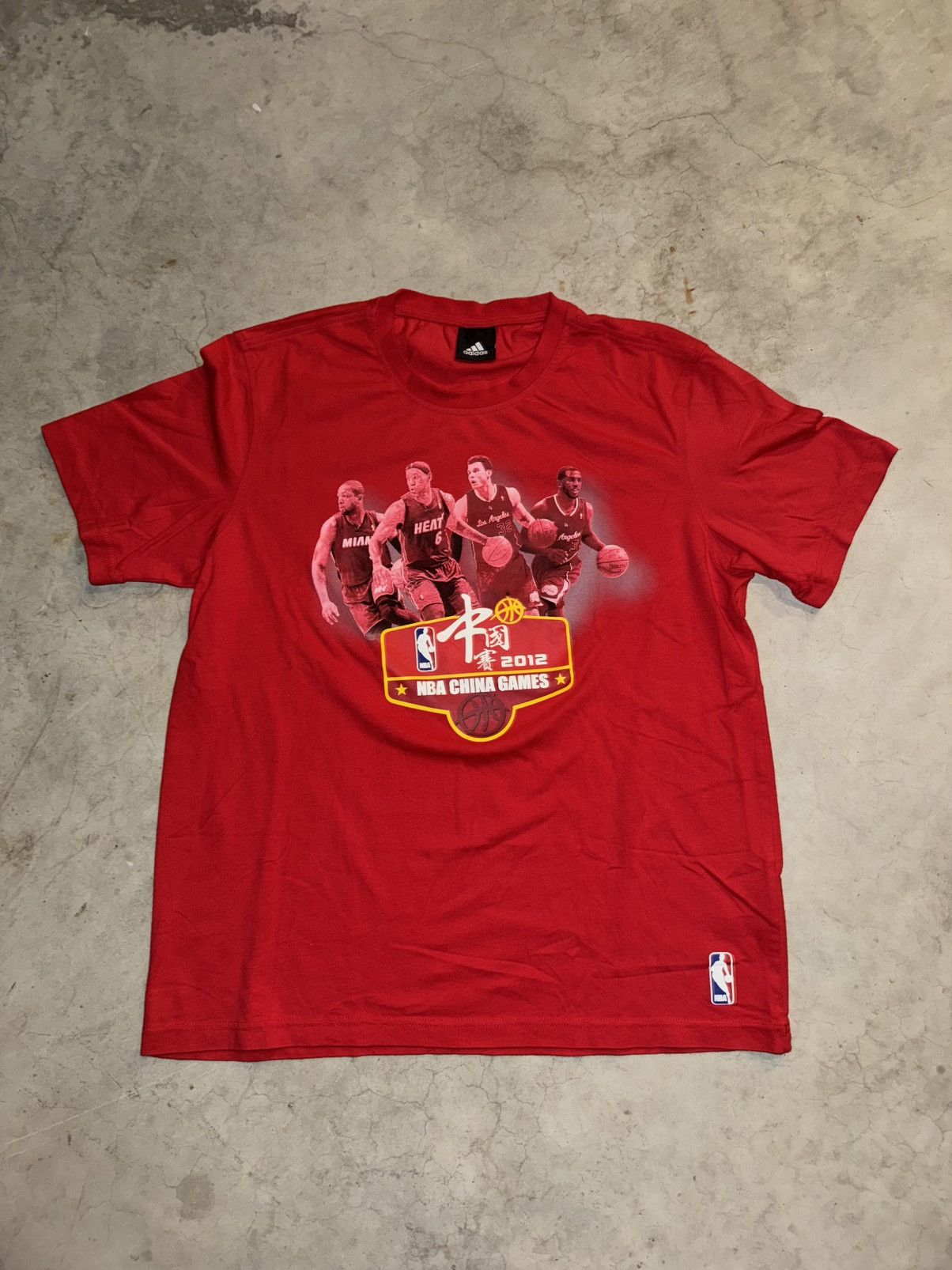 Adidas × NBA RARE 2012 Adidas NBA China Games Red T-shir Size US L / EU 52-54 / 3 - 1 Thumbnail