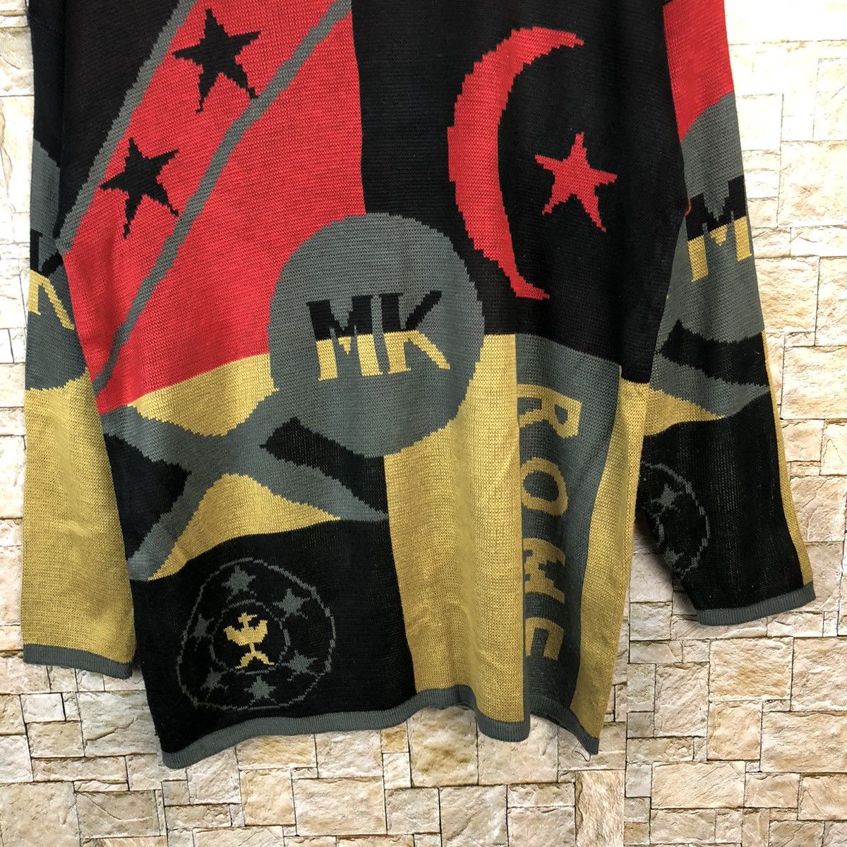 Homespun Knitwear × Japanese Brand Ladies Fashion vintage art design Red Knitwear #A1105 Size L / US 10 / IT 46 - 6 Thumbnail