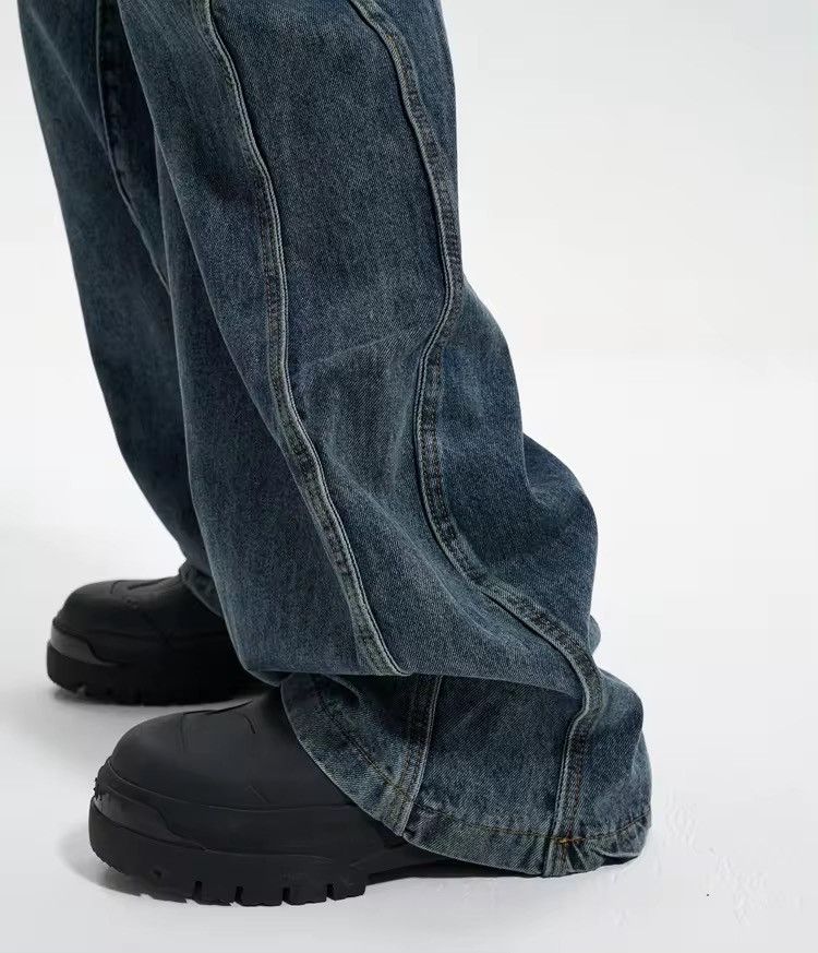 Jean × Vintage Twisted Wave Baggy Vintage Blue Jeans Size US 32 / EU 48 - 6 Thumbnail
