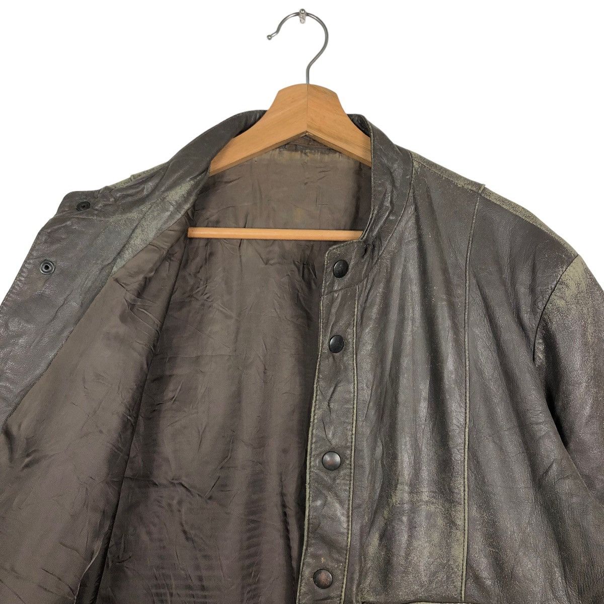 Genuine Leather 🔥90’s Genuine Leather Biker Jacket Bomber Granvalta Japan Size US M / EU 48-50 / 2 - 10 Thumbnail
