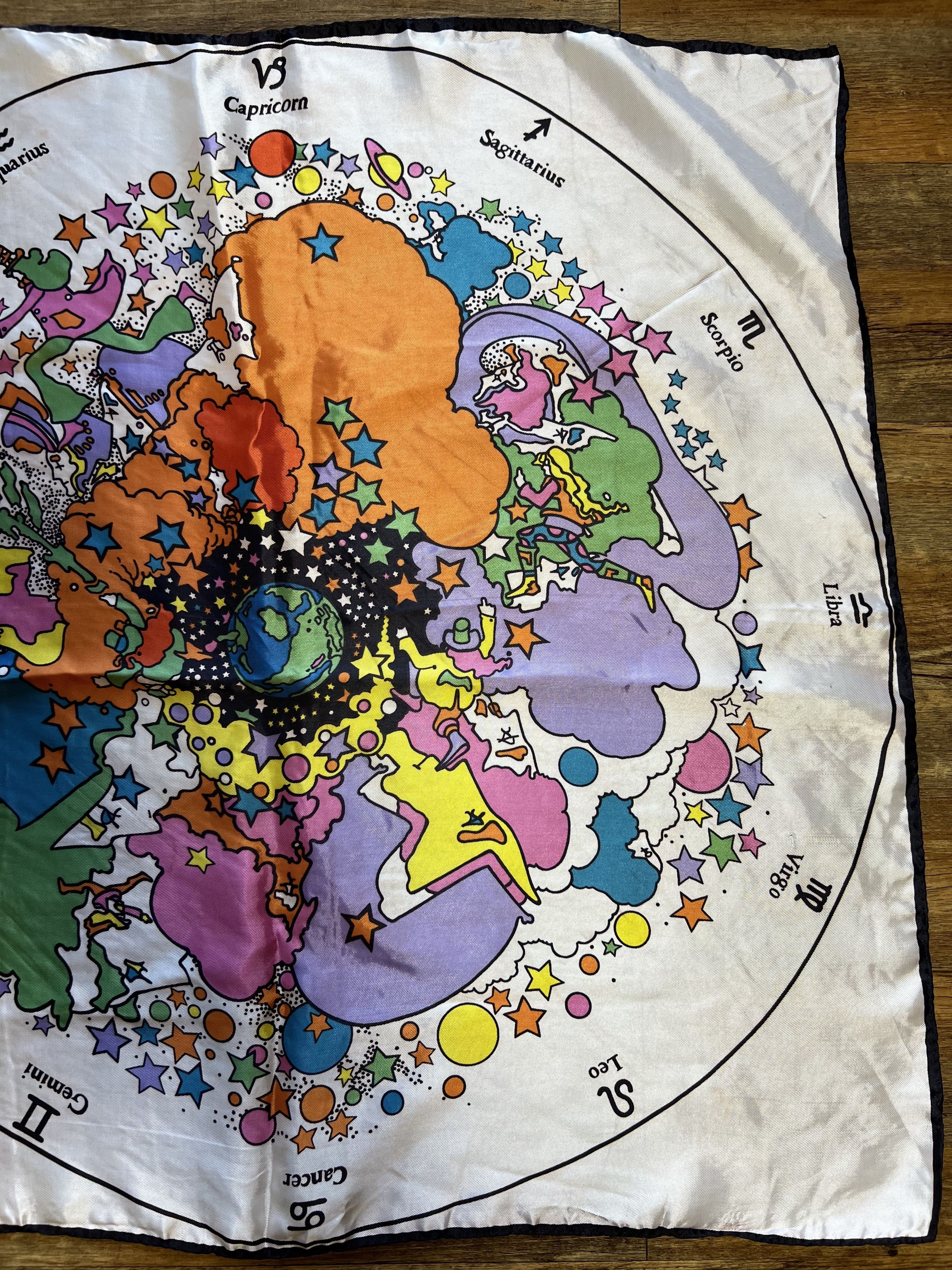 Vintage Vintage 1960's Peter Max Zodiac Pop Art Horoscope Scarf Size ONE SIZE - 3 Thumbnail
