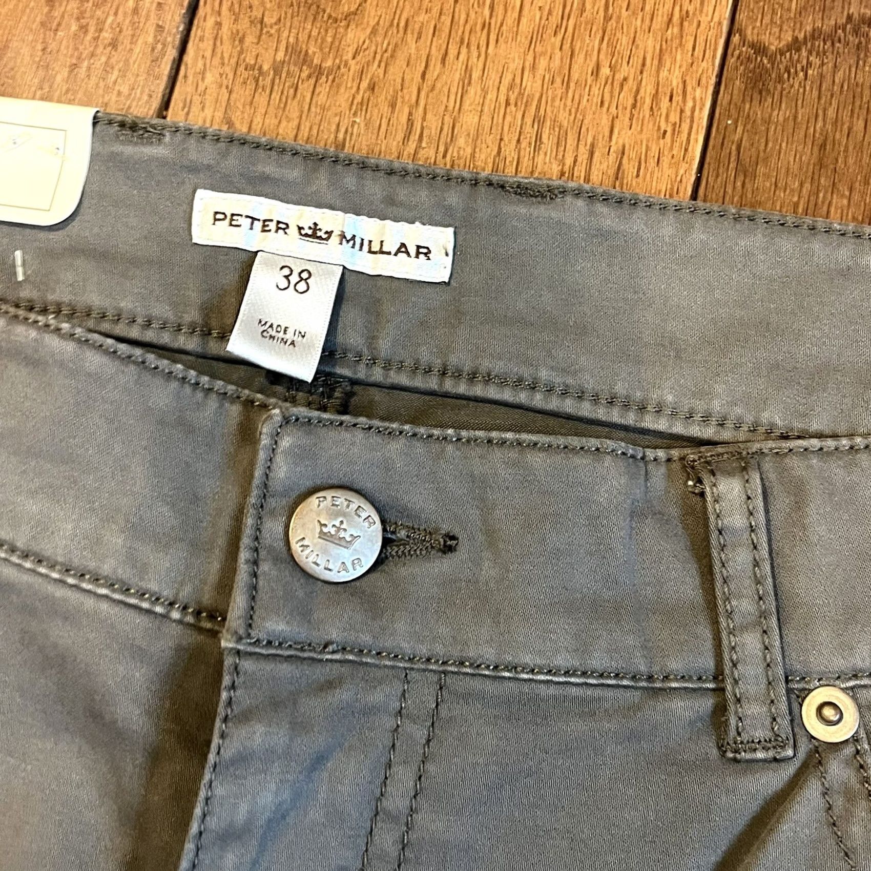 Peter Millar VINTAGE NWT Peter Millar Flat Front Khaki Pants Granite Cotton Stretch MF15B93 38x34 Mens Pants Size US 38 / EU 54 - 5 Thumbnail