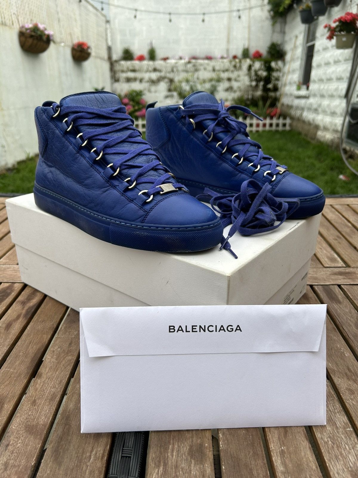 Balenciaga Arena Men's Size Eu 40 / 7 Us Blue Leather High Shoes