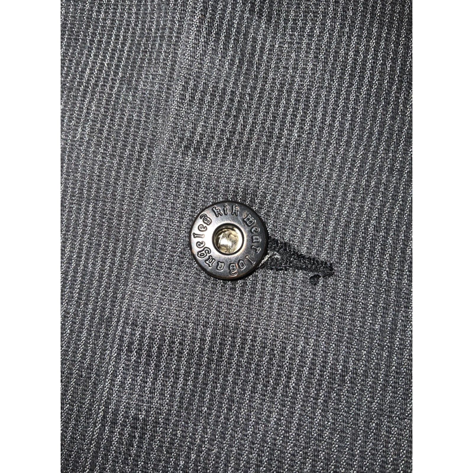 Vintage VINTAGE Kikwear Blazer Shirt Steampunk California Striped 3 Button Gray Sz. S Mens Size 36R - 7 Thumbnail