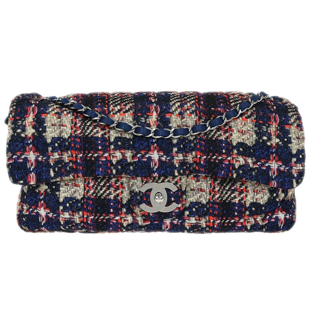 Chanel Chanel Classic Single Flap Bag Quilted Tweed Size ONE SIZE - 1 Thumbnail