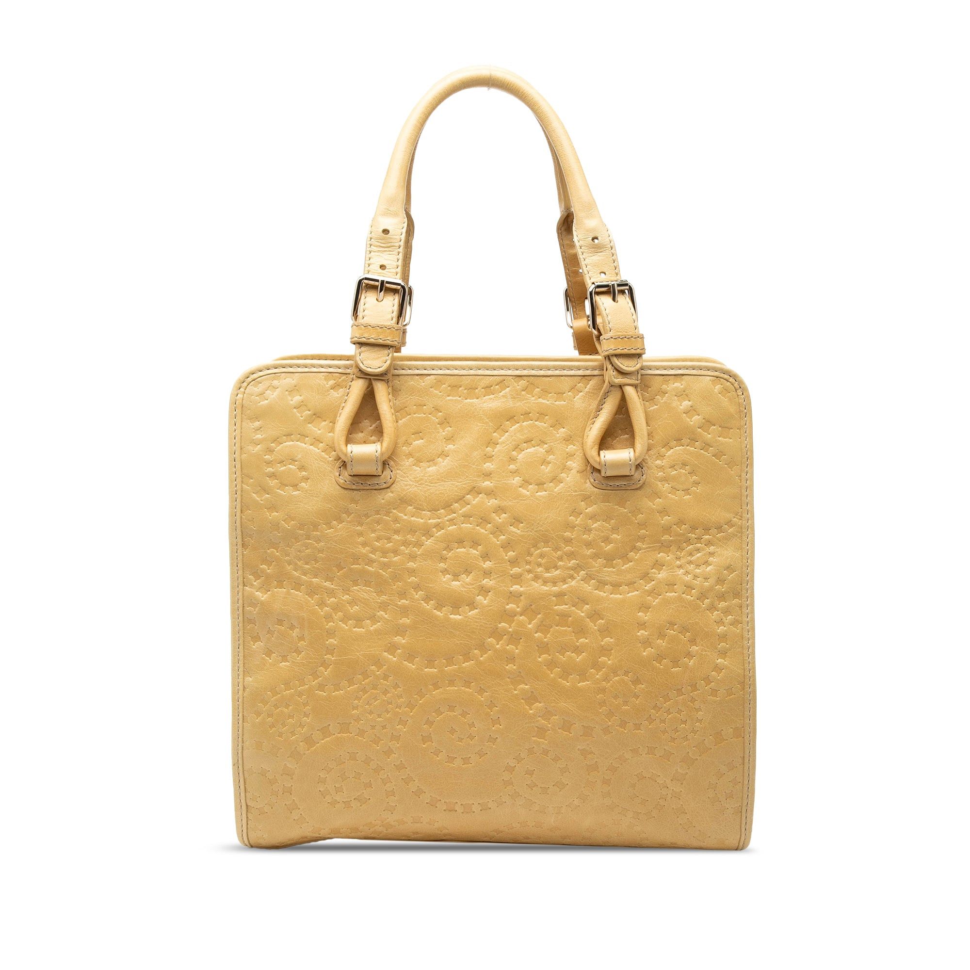 Celine Spiraling Macadam Embossed Leather Top Handle Bag Size ONE SIZE - 1 Thumbnail