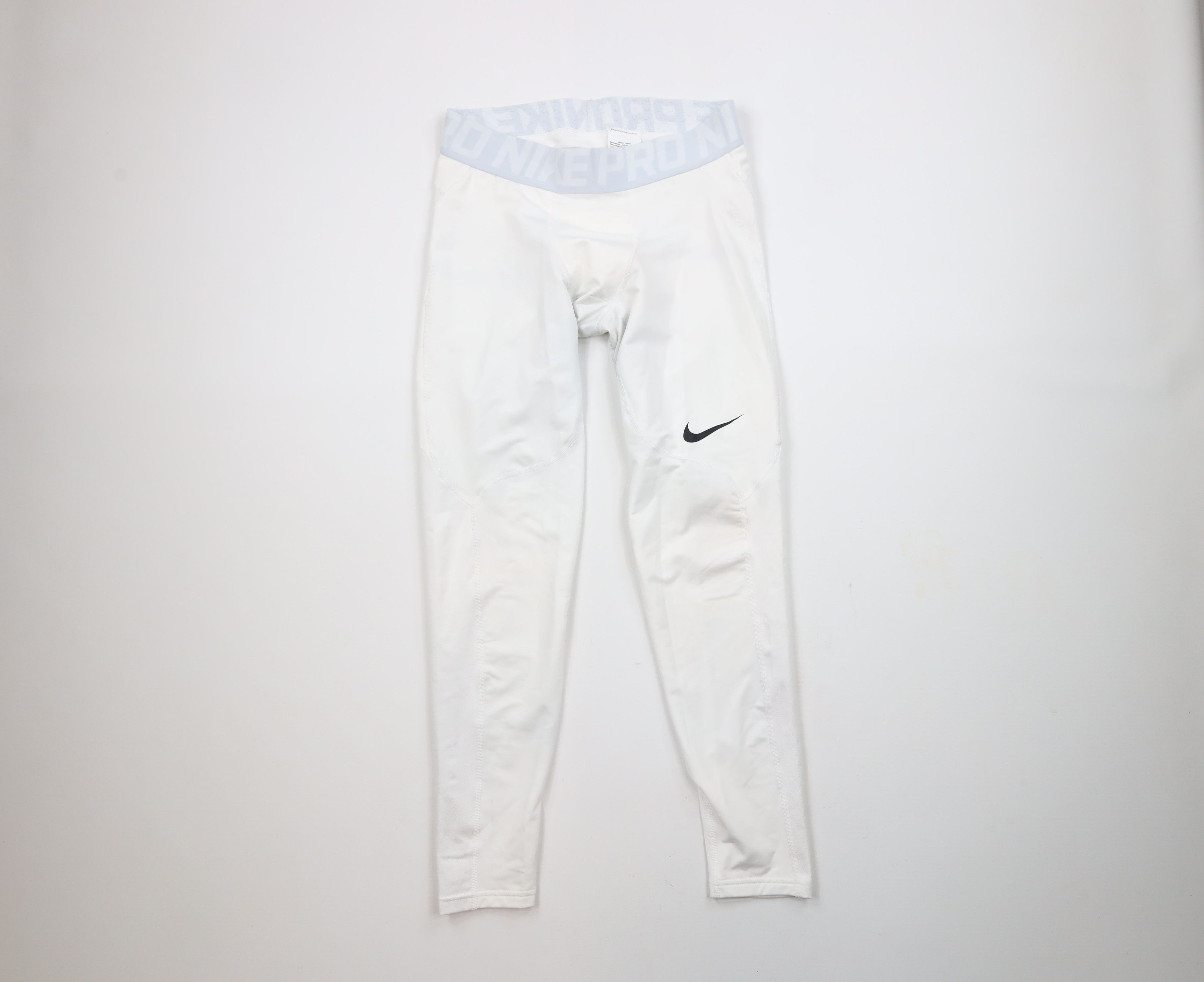 Nike × Vintage Nike Pro Hyperwarm Training Gym Spandex Pants Tights White Size US 36 / EU 52 - 1 Thumbnail