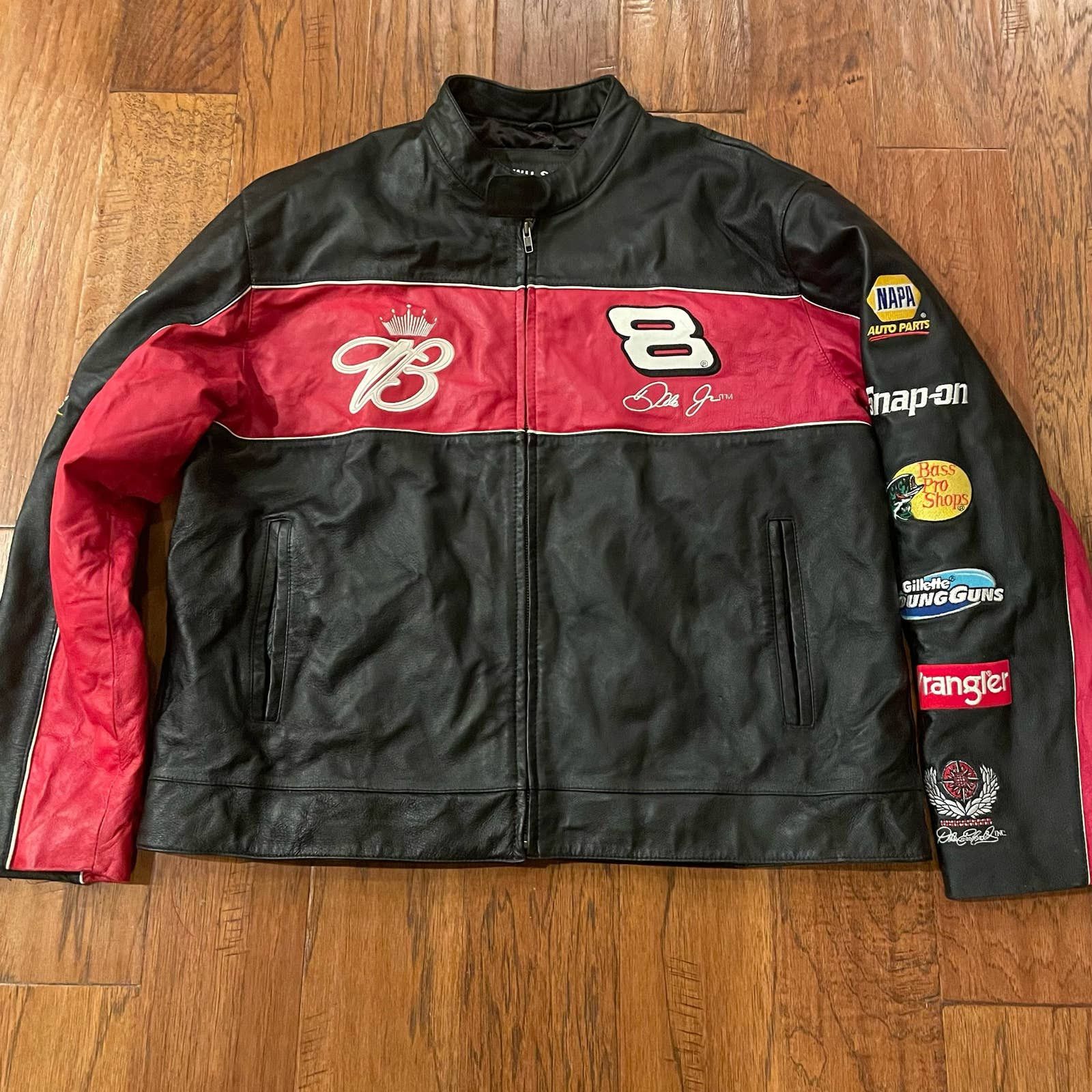 Wilson Leather hotsell Jacket Dale Earnhardt Jr 8 Budweiser Size 2XL Nascar Black