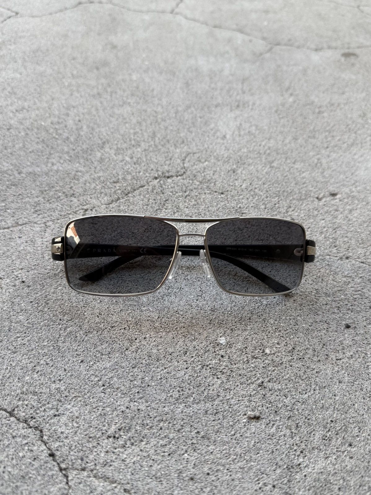 Prada PRADA Square Black Metal Frame Sunglasses Size ONE SIZE - 1 Thumbnail