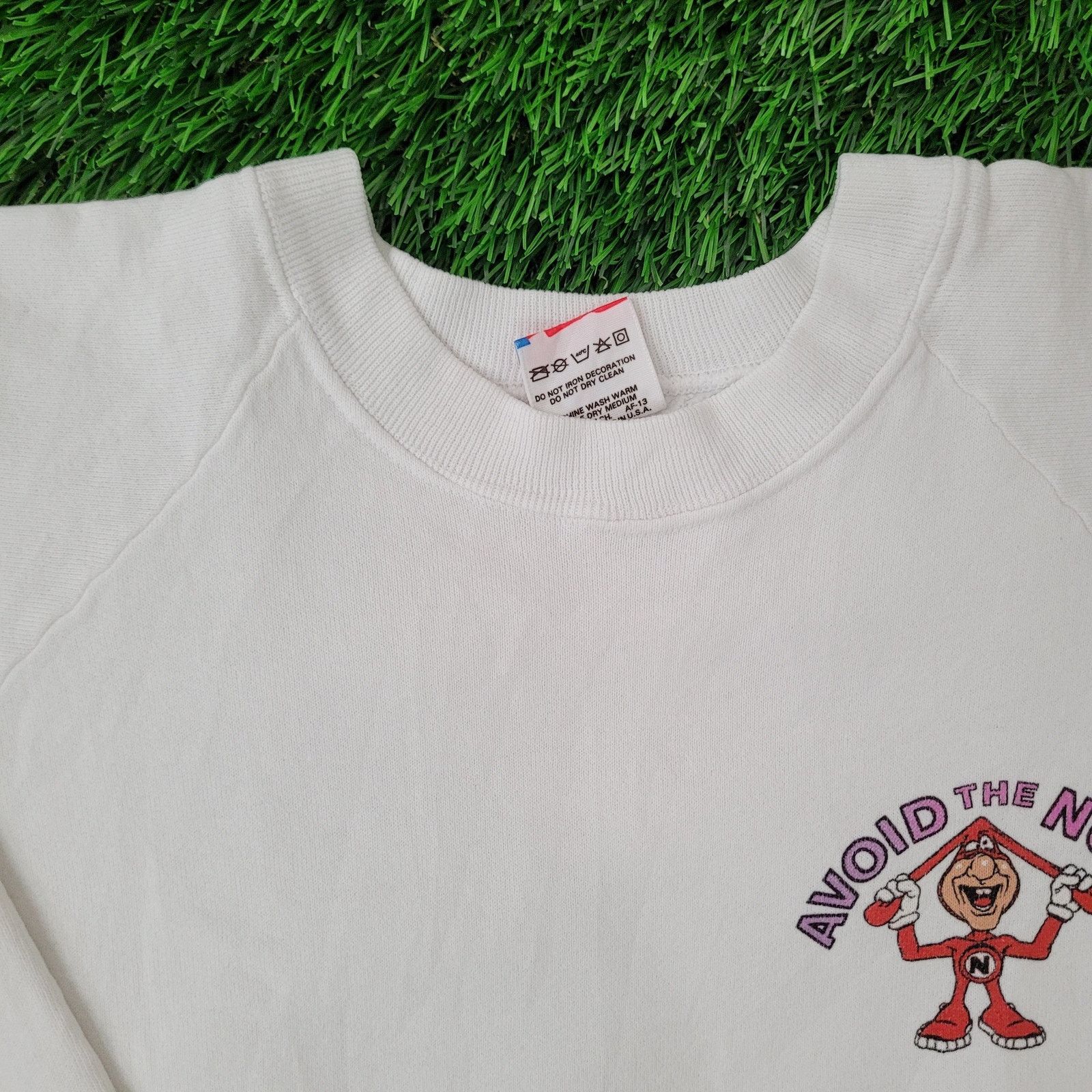 Fruit Of The Loom Vintage 1987 Funny Noid Sweatshirt Womens XL 22x22 White Size XL / US 12-14 / IT 48-50 - 9 Thumbnail